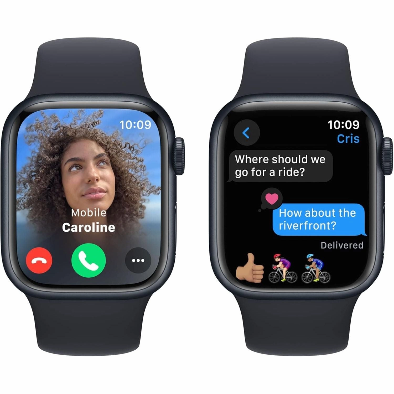 Apple Watch Series 9 [GPS 41mm] Smartwatch with Midnight Aluminum Case with Midnight Sport Band S/M