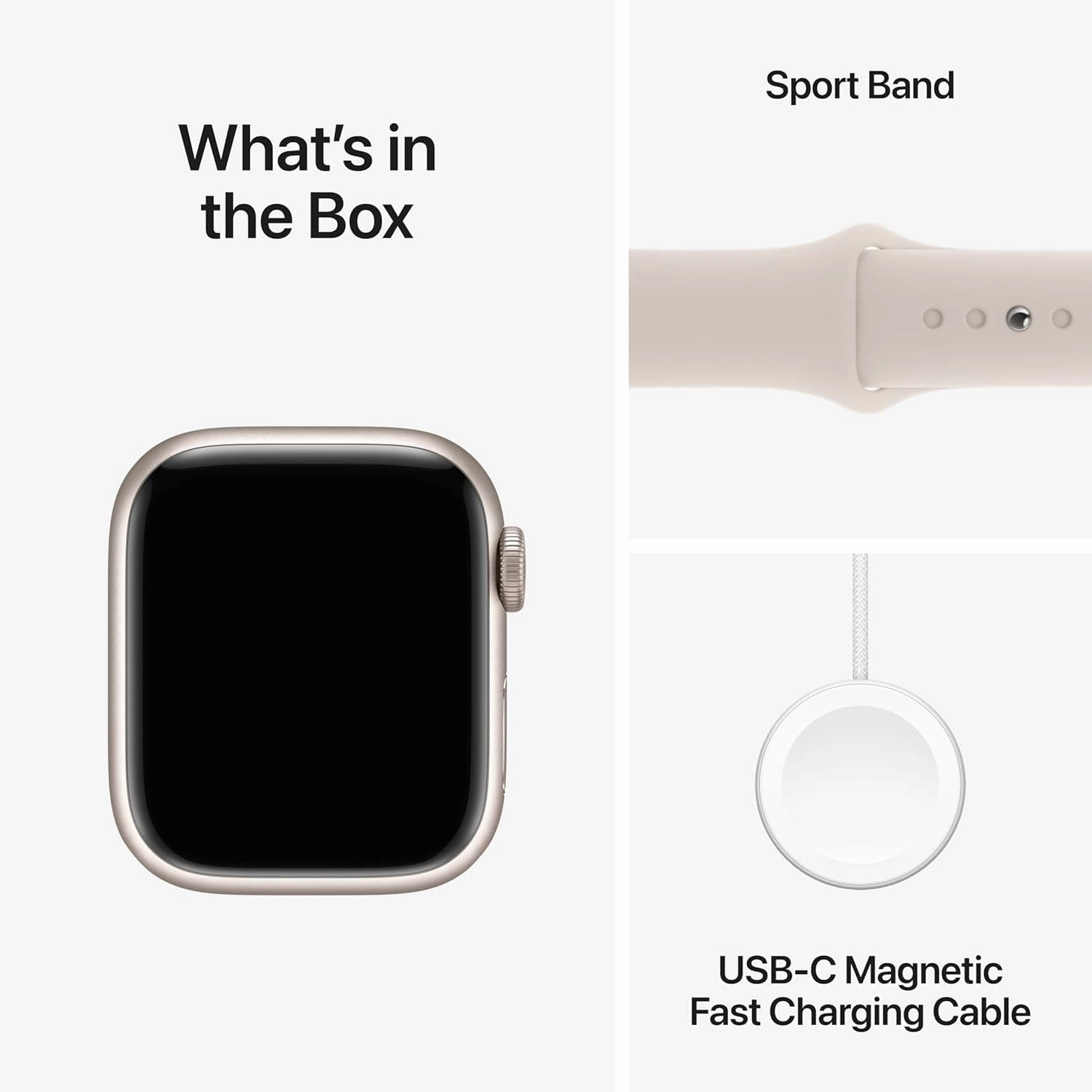 Apple Watch Series 9 [GPS 41mm] Smartwatch with Starlight Aluminium Case with Starlight Sport Band M/L