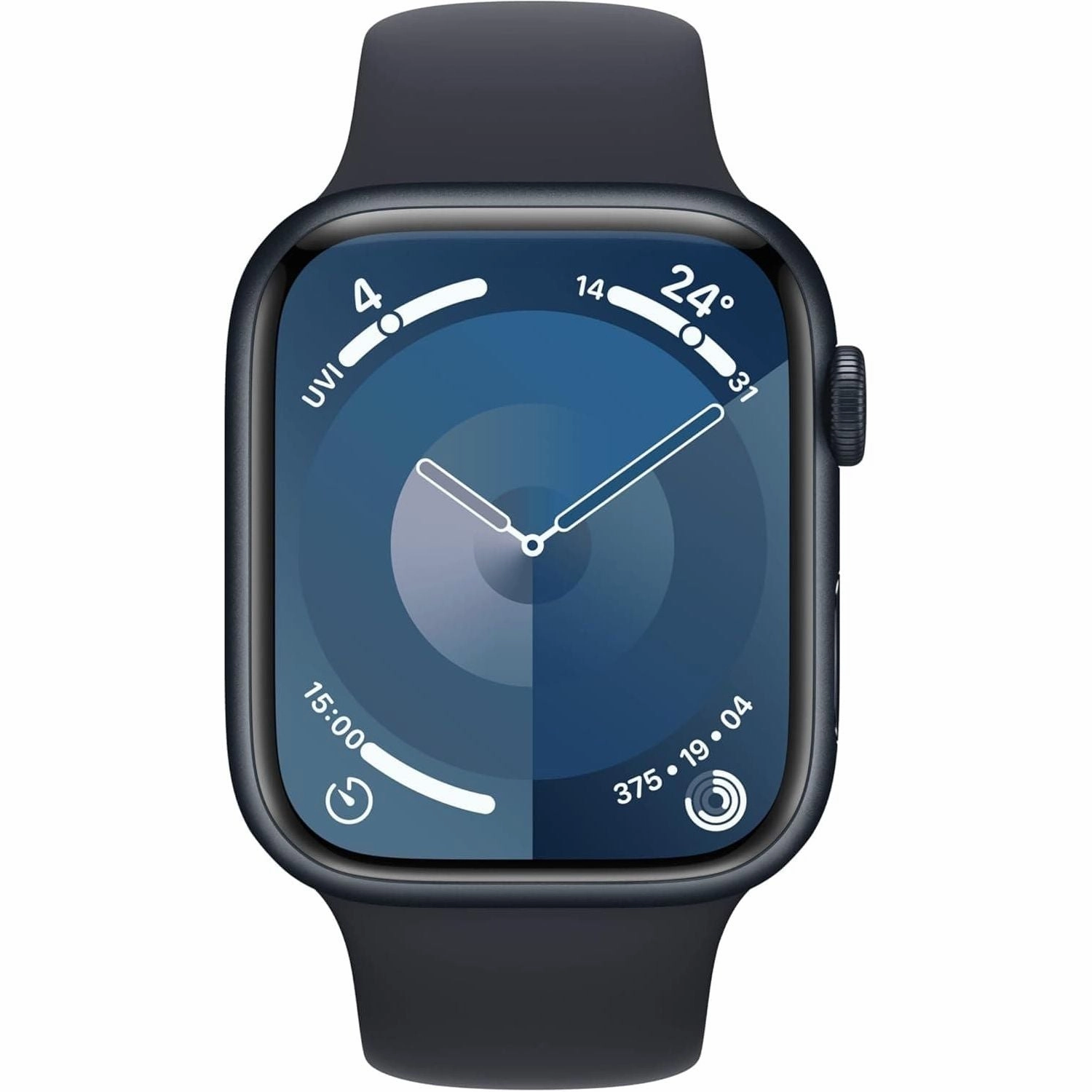 Apple Watch Series 9 GPS, 45mm Smartwatch - Midnight Aluminium Case with Midnight Sport Band (S/M)