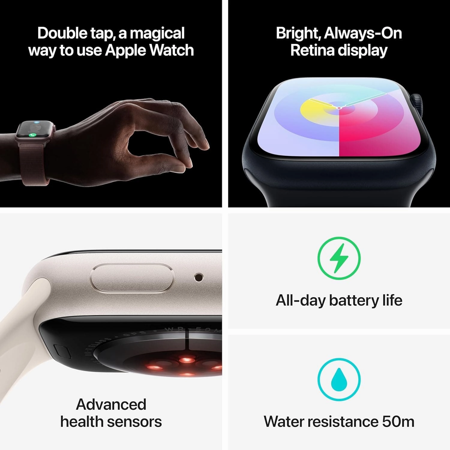 Apple Watch Series 9 [GPS 45mm] Smartwatch with Pink Aluminum Case with Light Pink Sport Band S/M