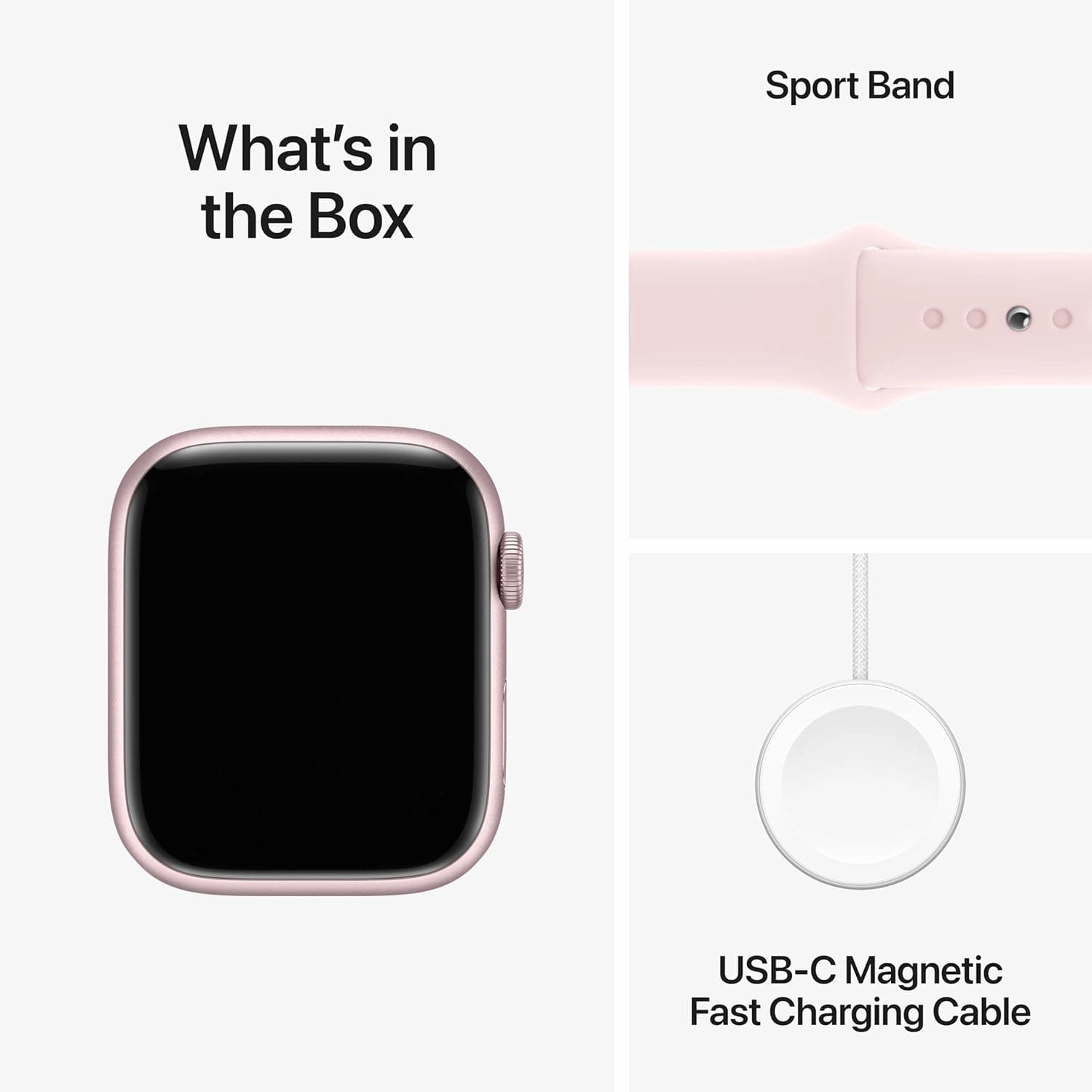 Apple Watch Series 9 [GPS 45mm] Smartwatch with Pink Aluminum Case with Light Pink Sport Band S/M