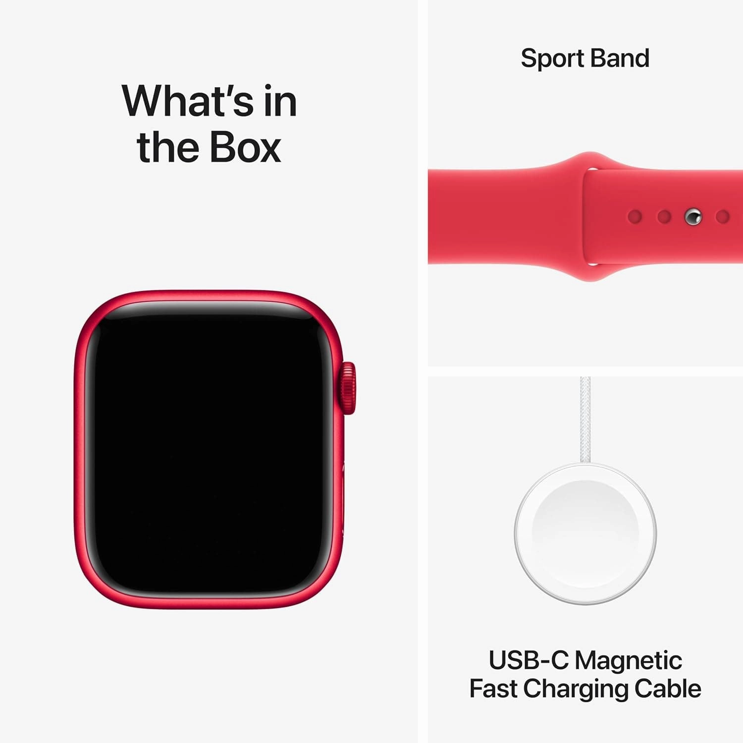Apple Watch Series 9 [GPS 45mm] Smartwatch with (PRODUCT) RED Aluminum Case with (PRODUCT) RED Sport Band M/L.
