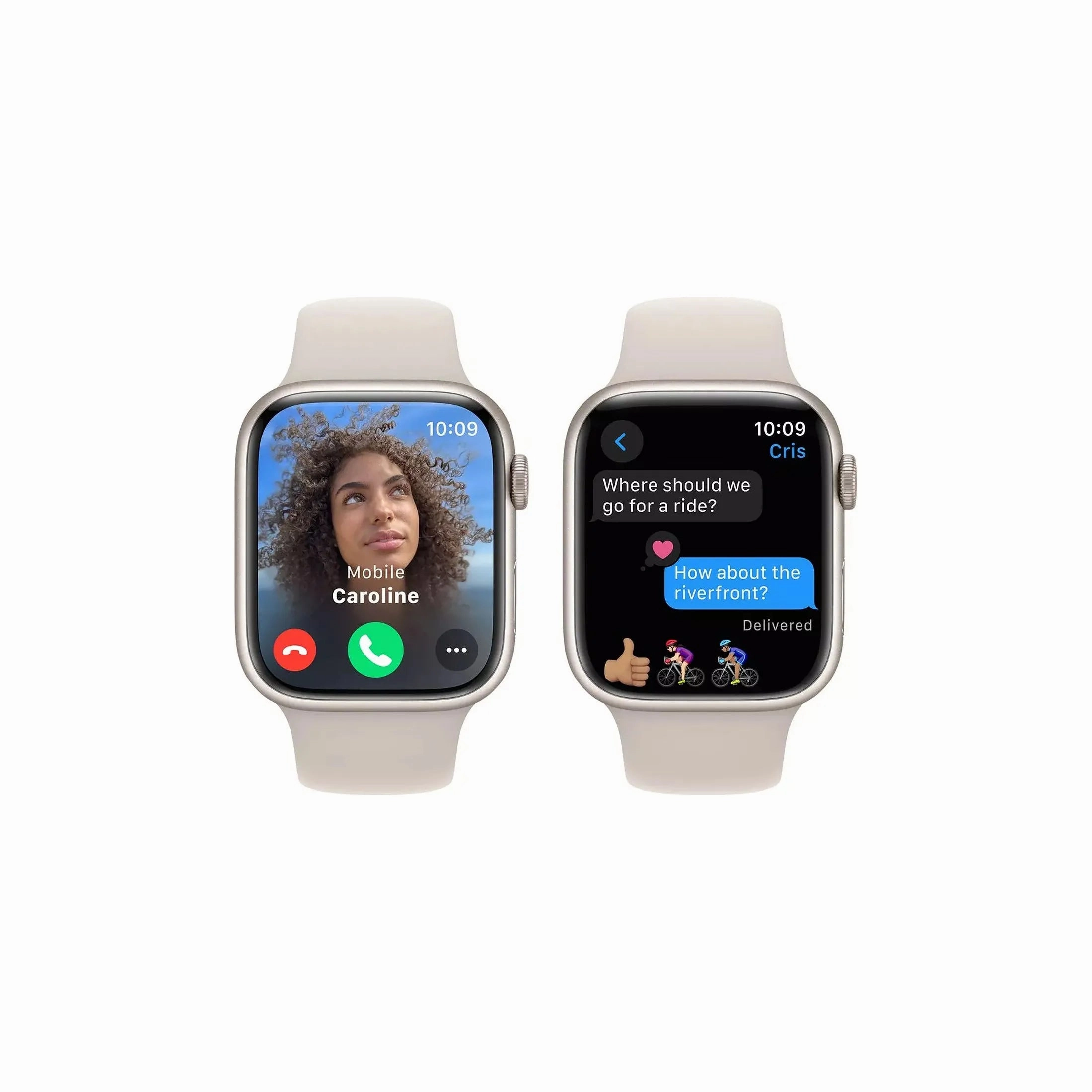 Apple Watch Series 9 (GPS) - 45mm Aluminium Case, Starlight Sport Band