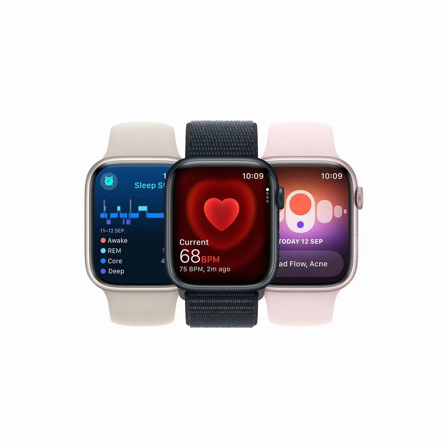 Apple Watch Series 9 (GPS) - 45mm Aluminium Case, Starlight Sport Band