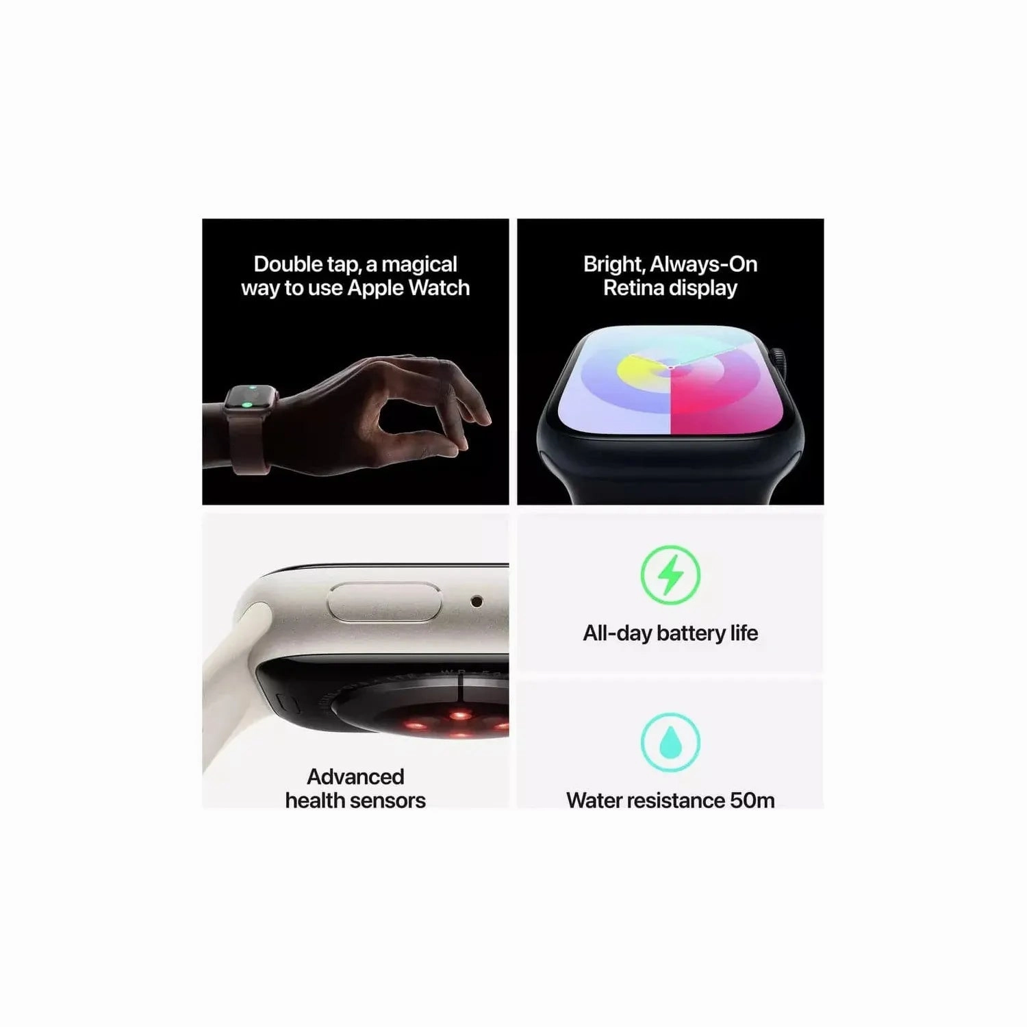 Apple Watch Series 9 GPS   Cellular, 41mm Starlight Aluminium Case with Starlight Sport Band, S/M
