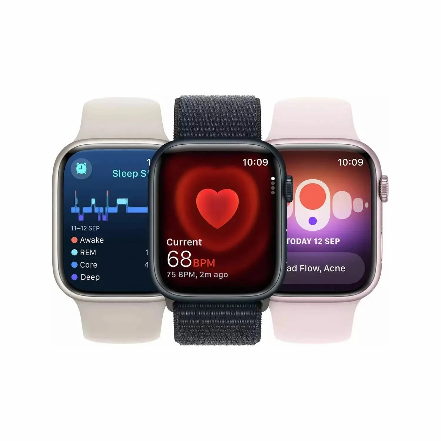 Apple Watch Series 9 GPS   Cellular, 41mm Starlight Aluminium Case with Starlight Sport Band, S/M