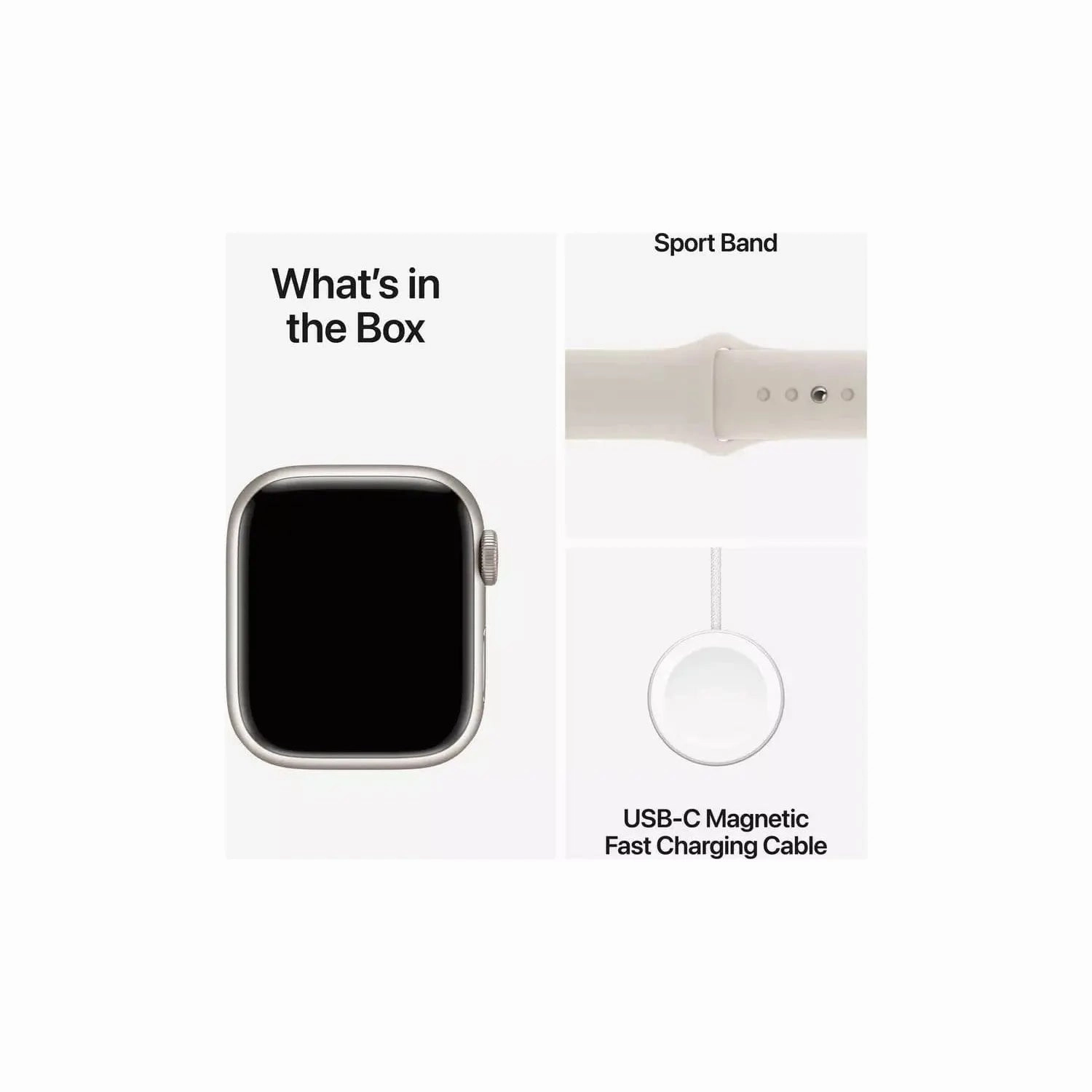 Apple Watch Series 9 GPS   Cellular, 41mm Starlight Aluminium Case with Starlight Sport Band, S/M