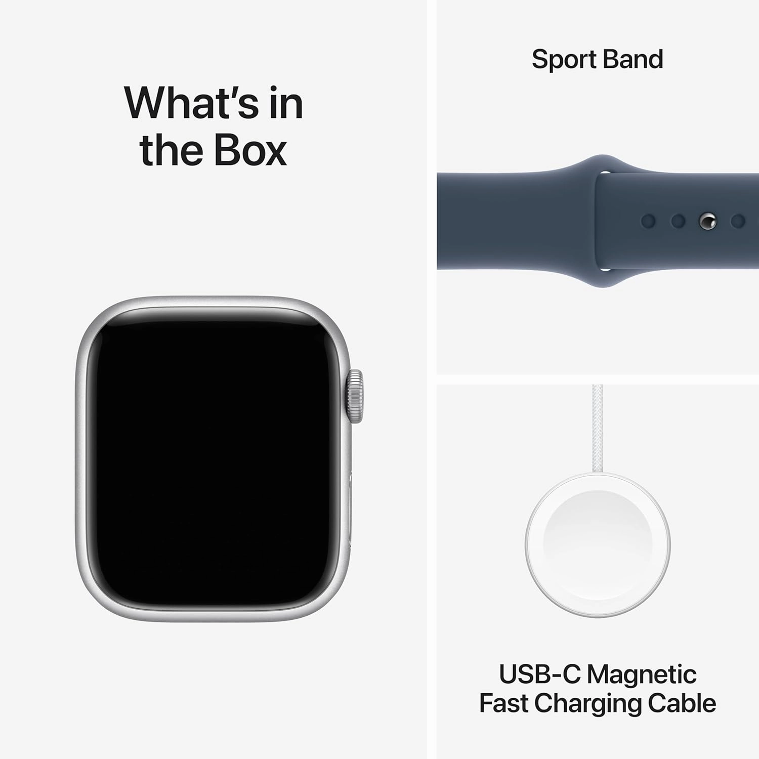 Apple Watch Series 9 (GPS   Cellular) 45mm - Silver Aluminium Case with Midnight Black Sport Band