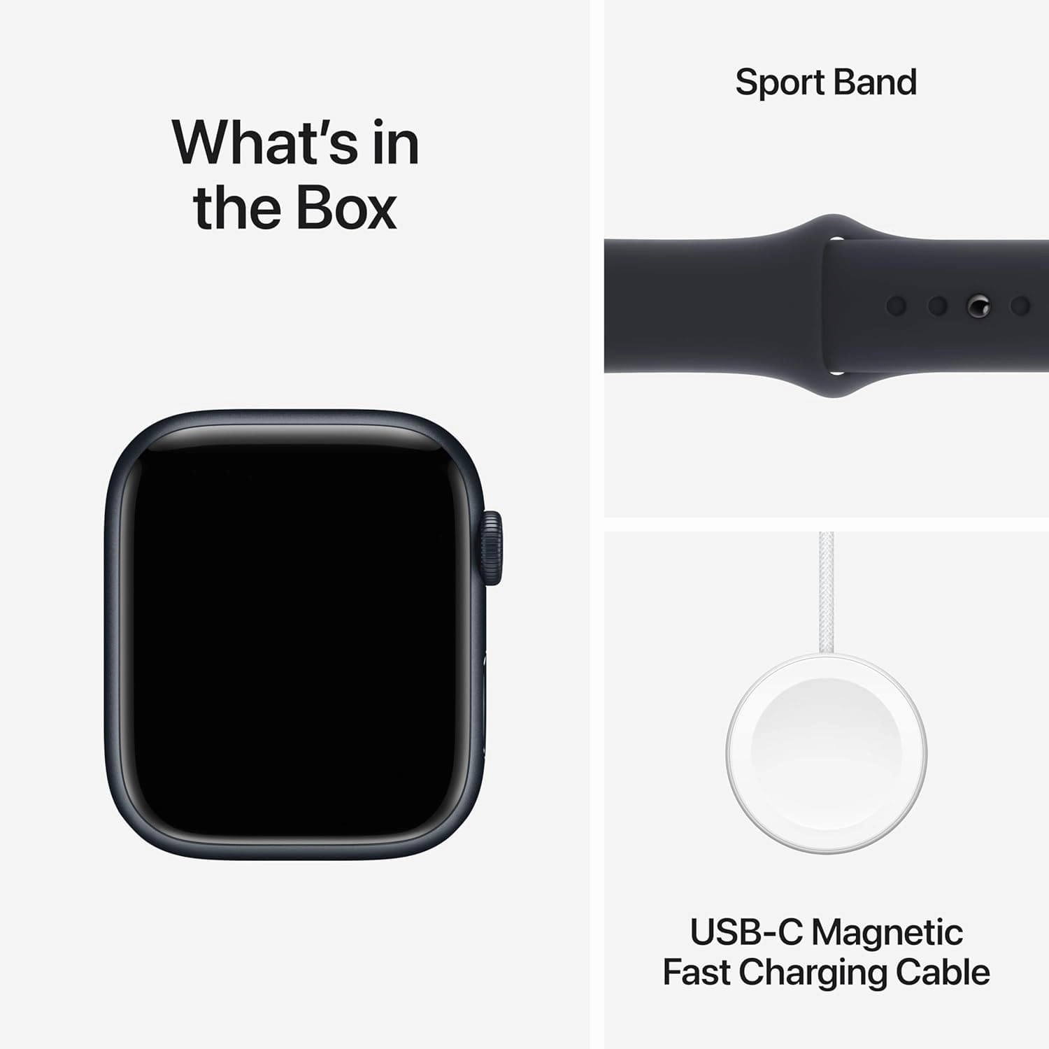 Apple Watch Series 9 [GPS   Cellular 45mm] Smartwatch Midnight Sport Band M/L- Midnight Aluminium