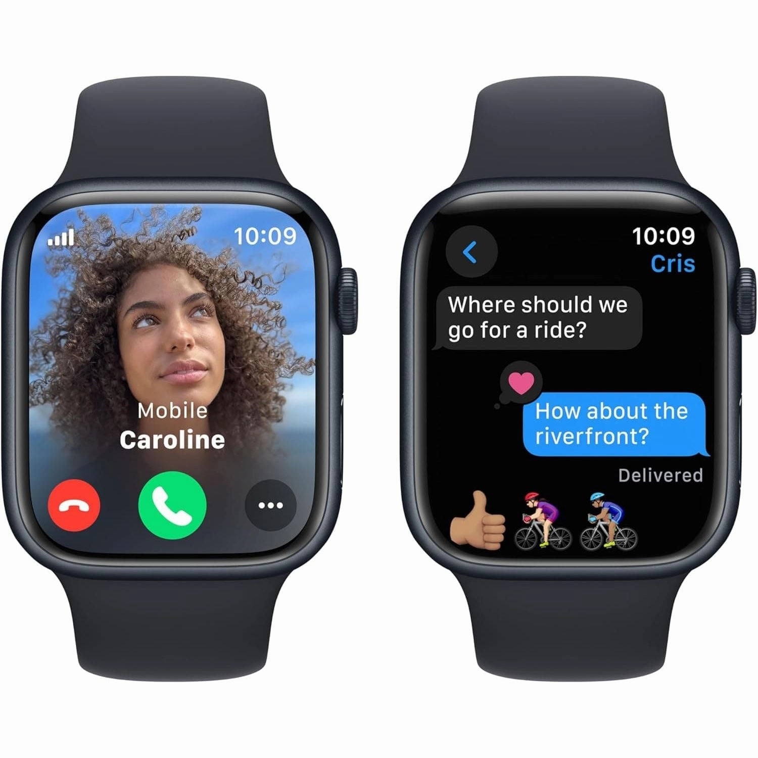 Apple Watch Series 9 [GPS   Cellular 45mm] Smartwatch Midnight Sport Band M/L- Midnight Aluminium