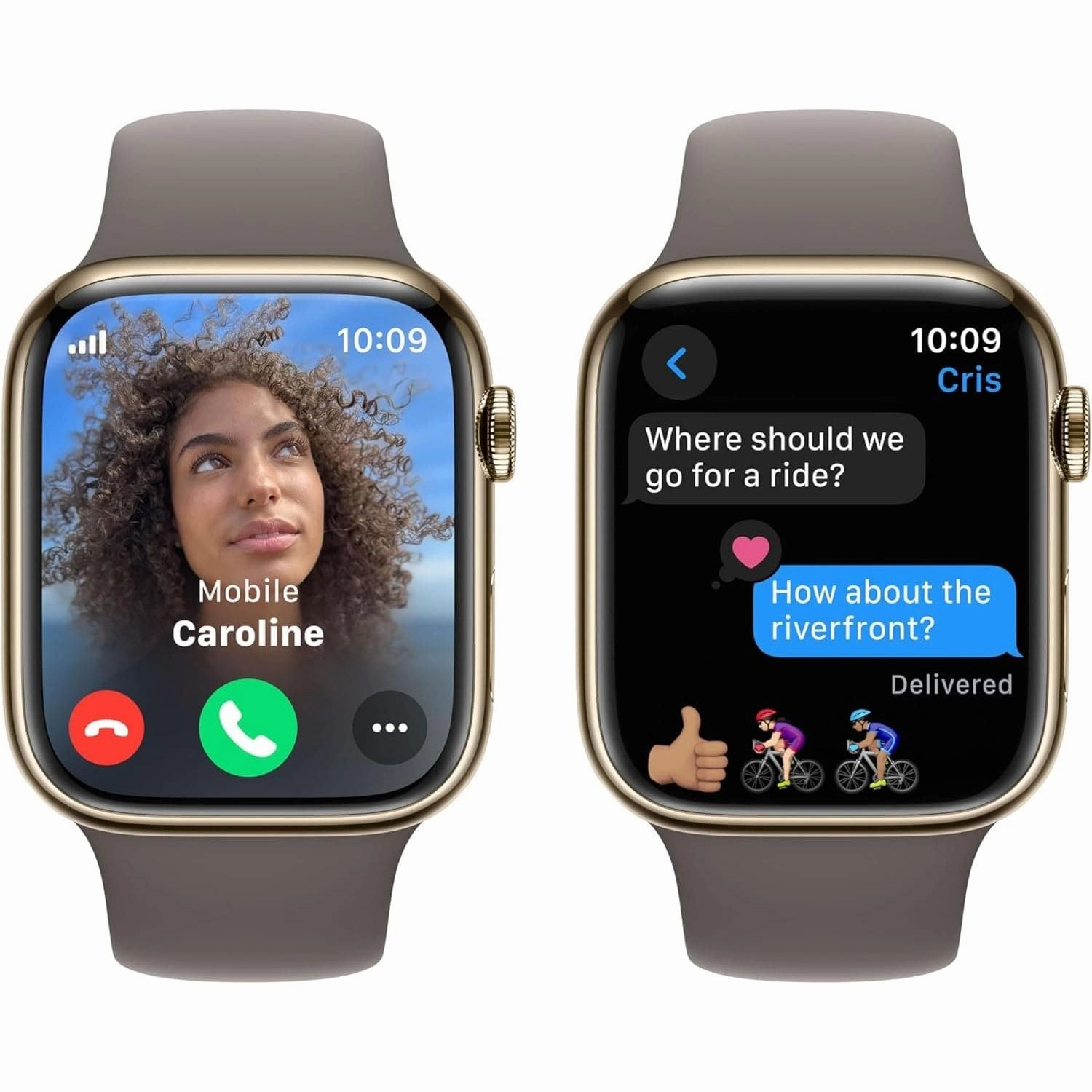 Apple Watch Series 9 (GPS   Cellular) - 41mm Gold Stainless Steel Case with Clay Sport Band