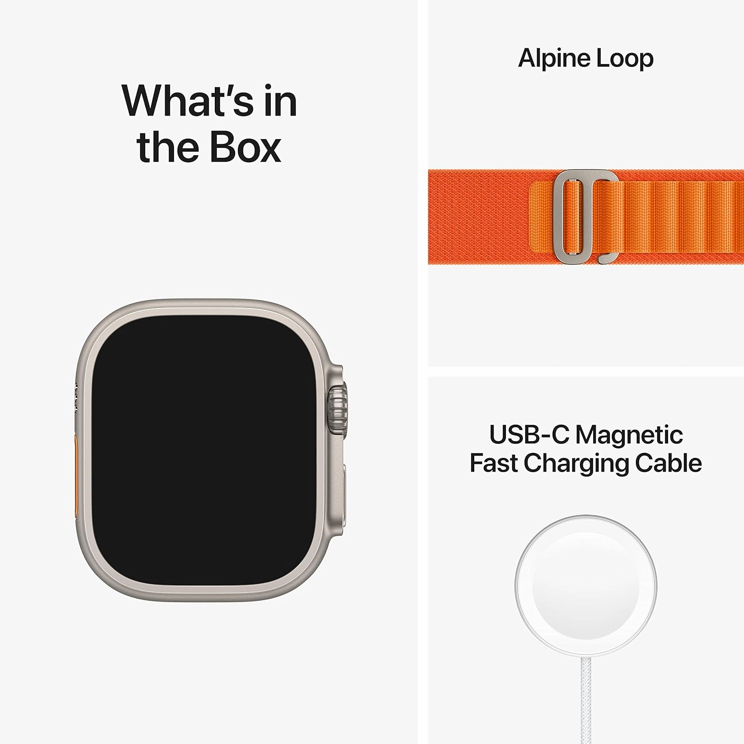 Apple Watch Series Ultra 49mm GPS   Cellular  Titanium Case, Orange Alpine Loop