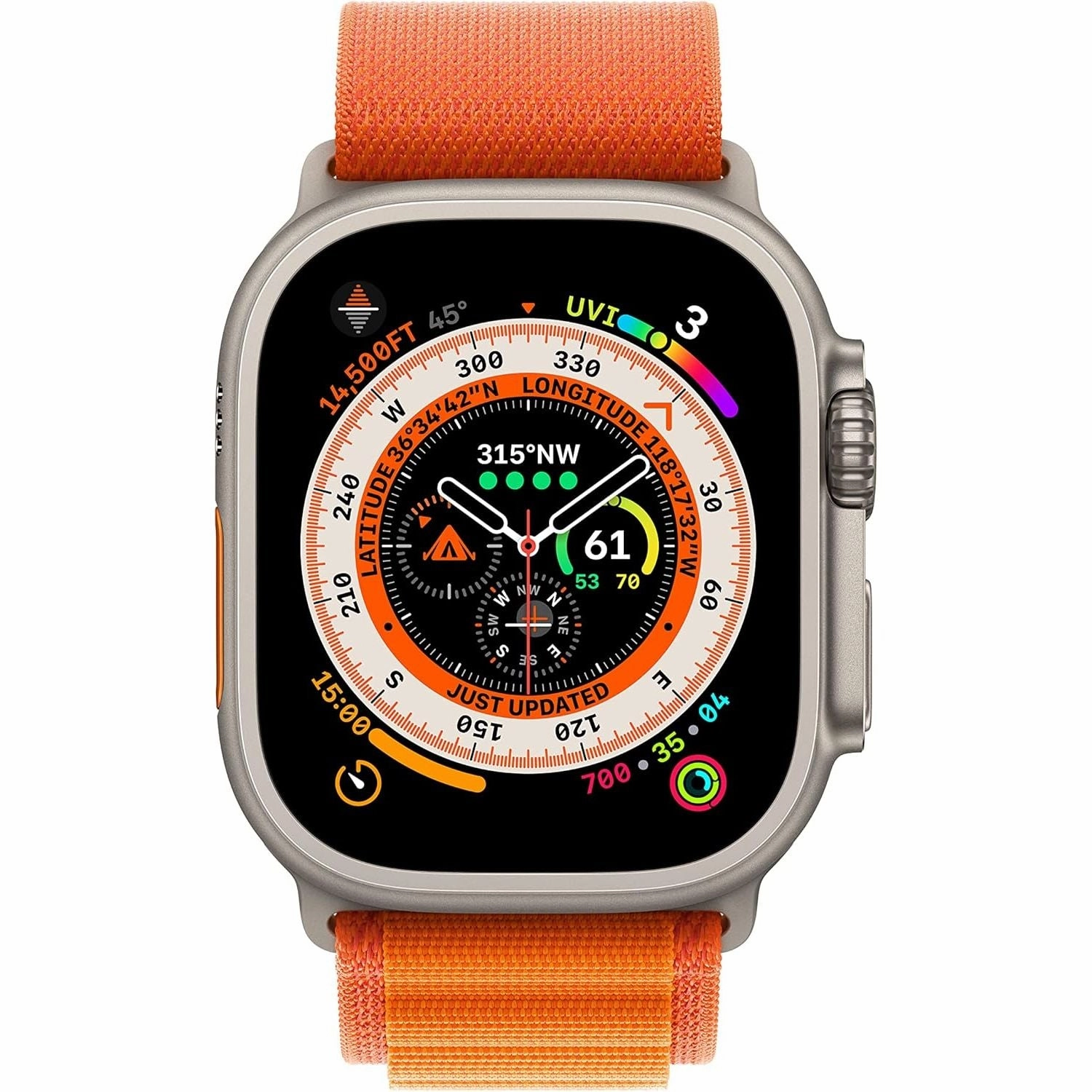 Apple Watch Series Ultra 49mm GPS   Cellular  Titanium Case, Orange Alpine Loop