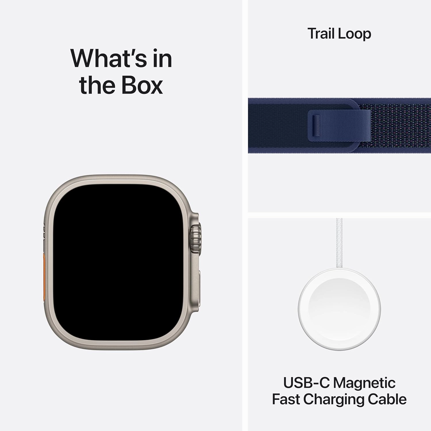 Apple Watch Ultra 2 (49mm) GPS   Cellular  Natural Titanium Case with Blue Trail Loop (S/M), Rugged Fitness Smartwatch