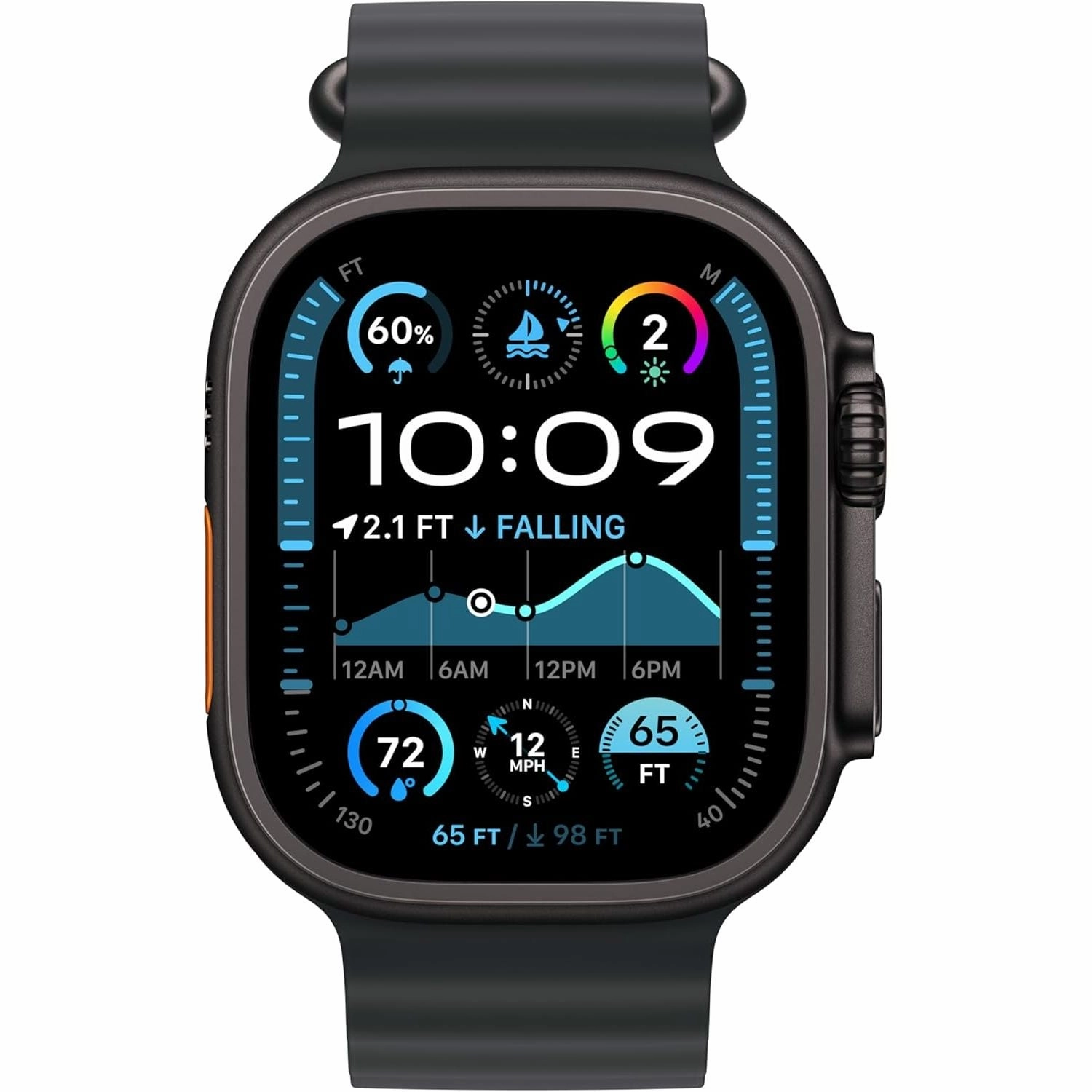 Apple Watch Ultra 2 (49mm) GPS   Cellular  Titanium Case with Black Ocean Band, Rugged Sports Smartwatch