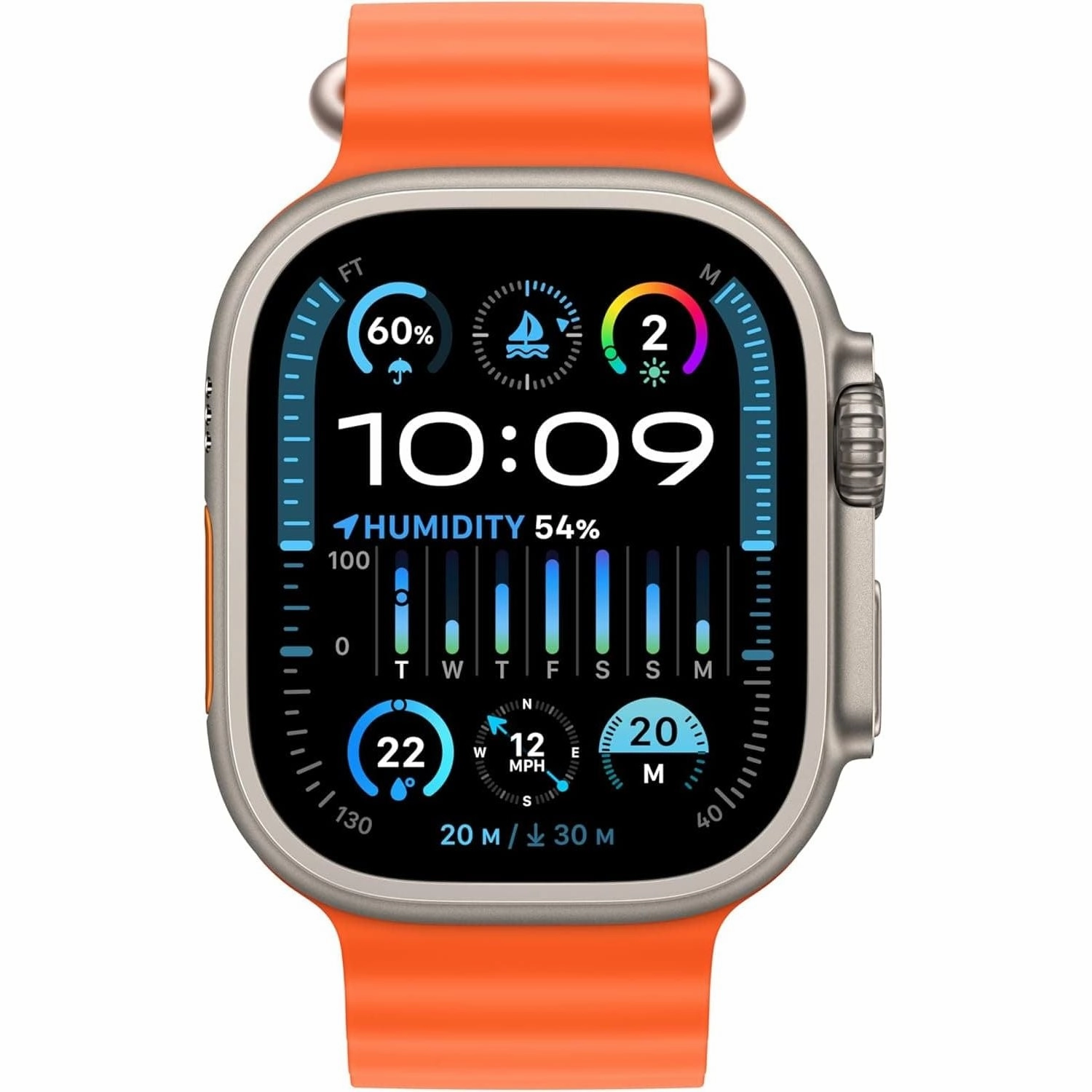 Apple Watch Ultra 2 [GPS   Cellular, 49mm] Smartwatch, Rugged Titanium Case, Orange Ocean Band