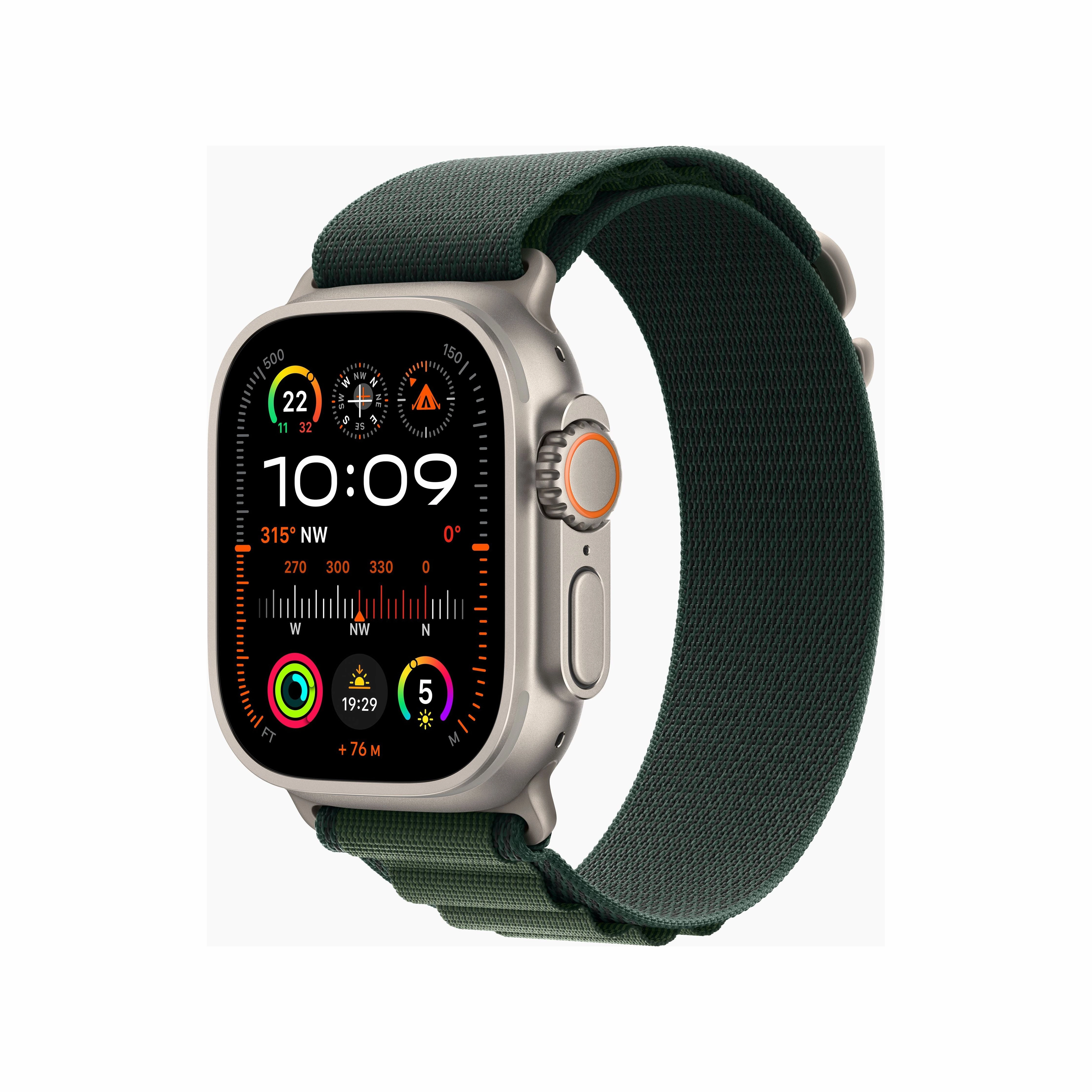 Apple Watch Ultra (GPS   Cellular, 49mm) - Titanium Case with Green Loop