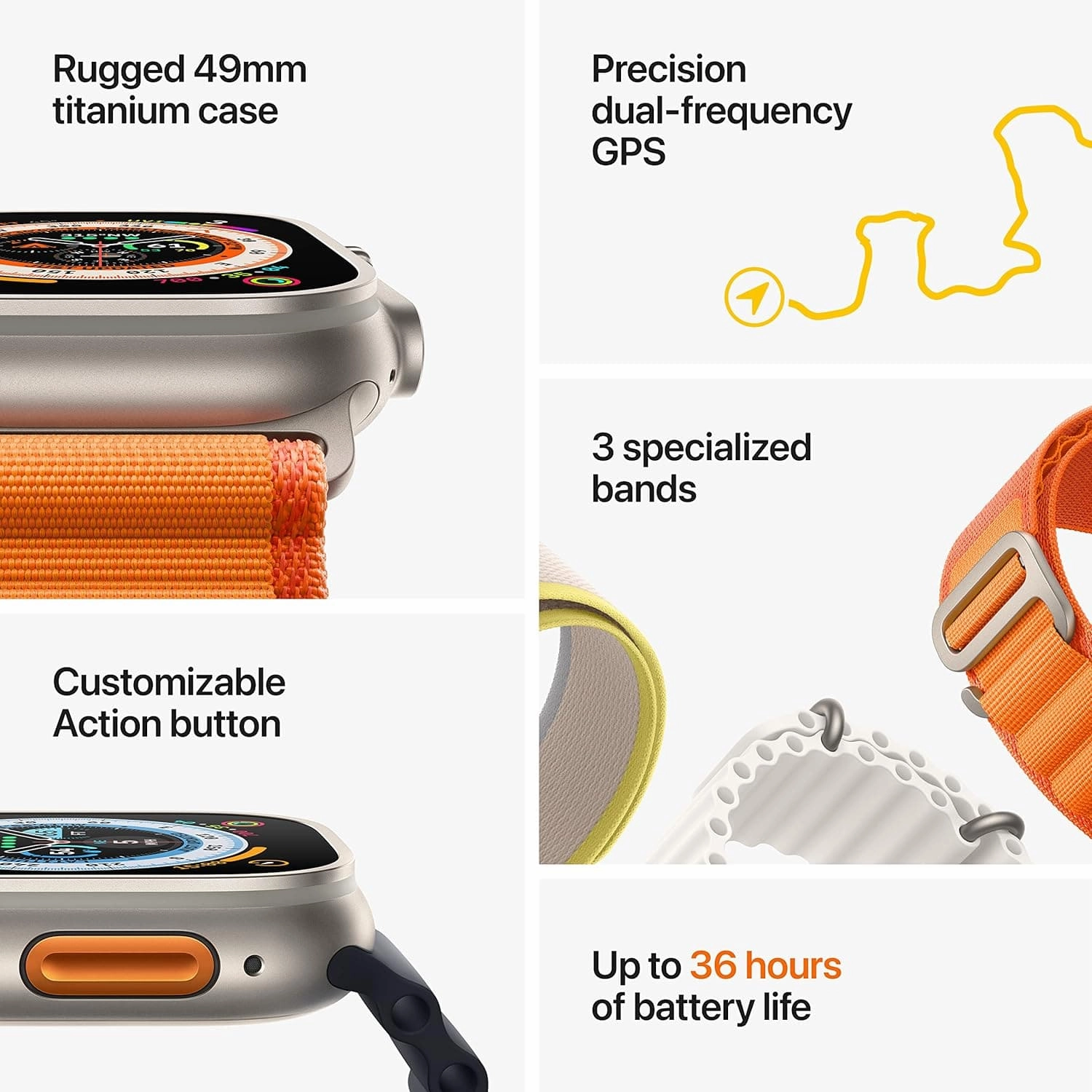 Apple Watch Ultra (GPS   Cellular, 49mm) Smart watch - Titanium Case
