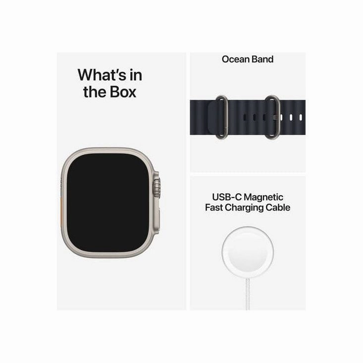 Apple Watch Ultra (GPS   Cellular), 49mm Titanium Case with Midnight Ocean Band