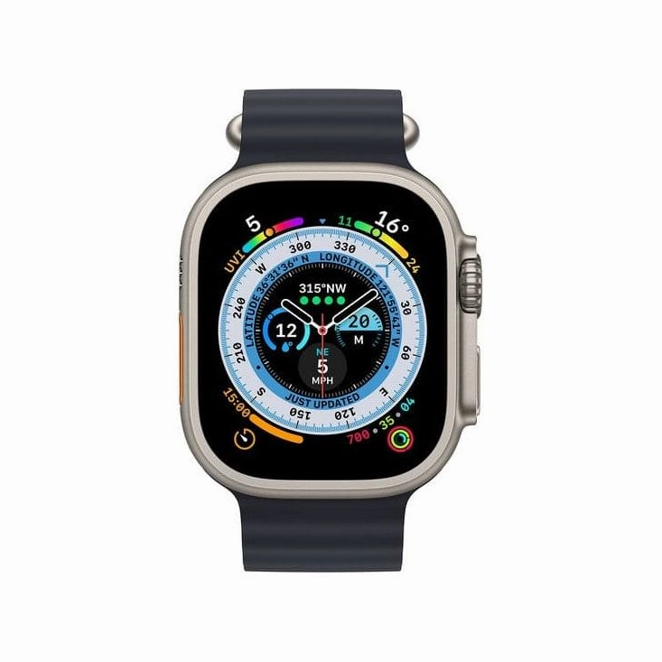Apple Watch Ultra (GPS   Cellular), 49mm Titanium Case with Midnight Ocean Band