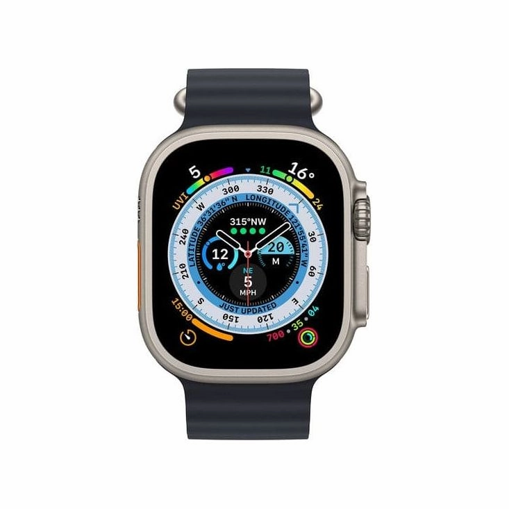 Apple Watch Ultra (GPS   Cellular), 49mm Titanium Case with Midnight Ocean Band