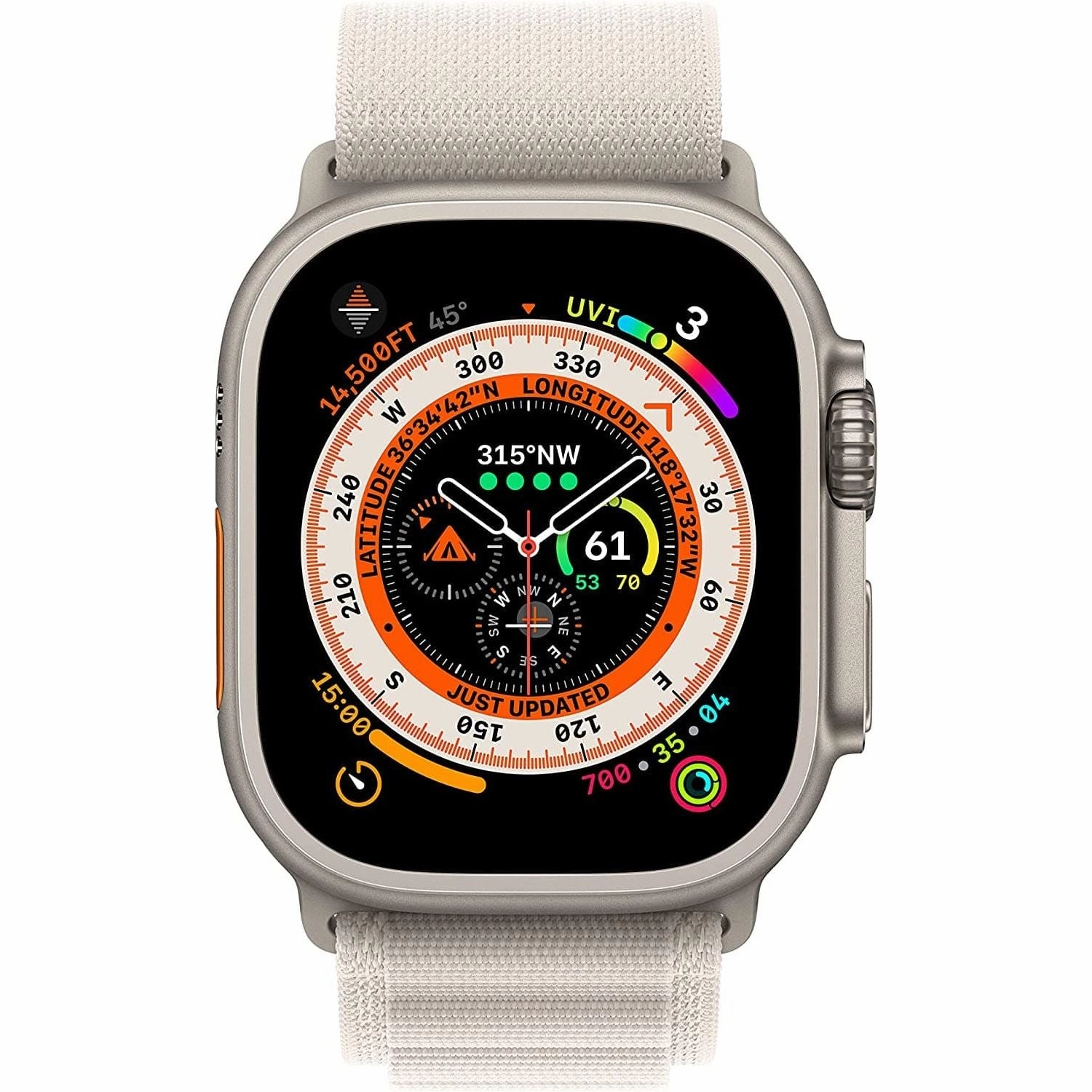 Apple Watch Ultra (GPS   Cellular), 49mm Titanium Case with Starlight Alpine Loop