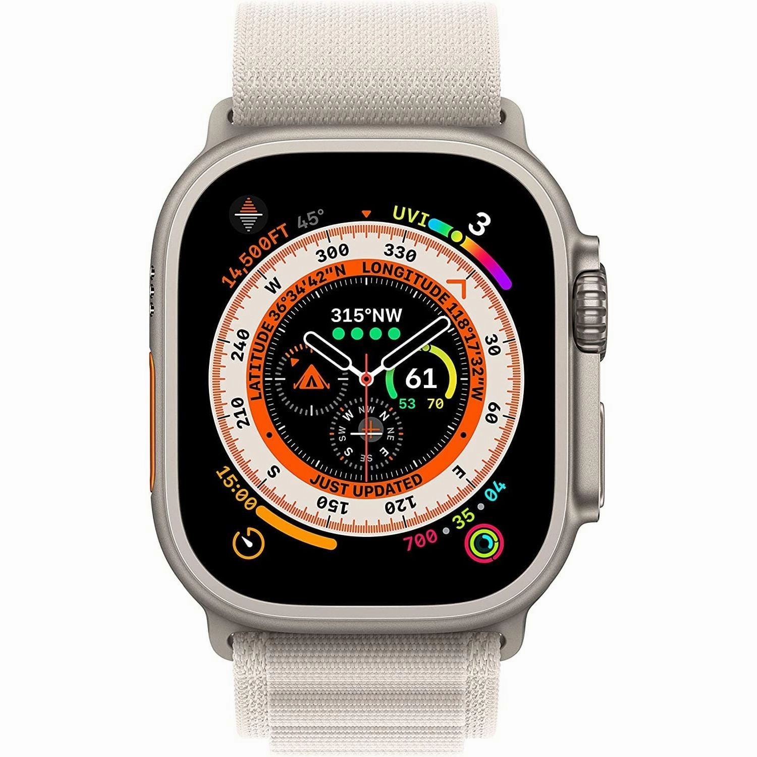 Apple Watch Ultra (GPS   Cellular), 49mm Titanium Case with Starlight Alpine Loop