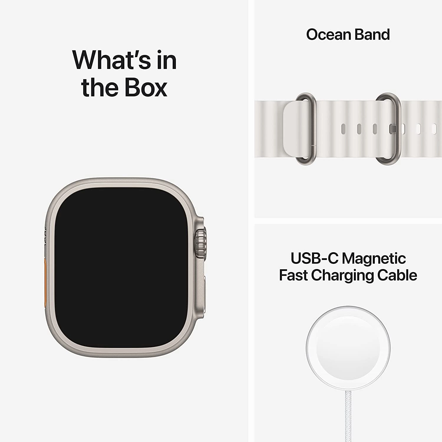 Apple Watch Ultra (GPS   Cellular), 49mm Titanium Case with White Ocean Band