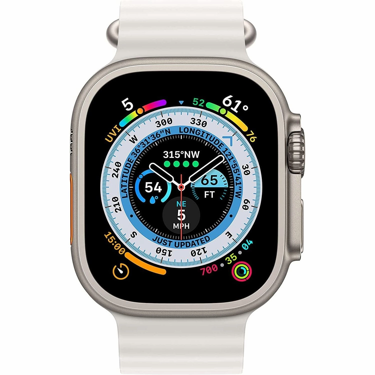 Apple Watch Ultra (GPS   Cellular), 49mm Titanium Case with White Ocean Band