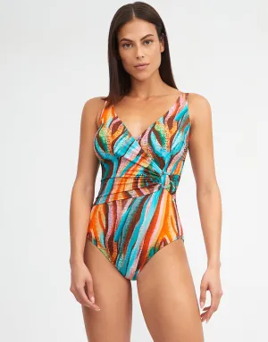 Aquarelle Wrap Front Swimsuit