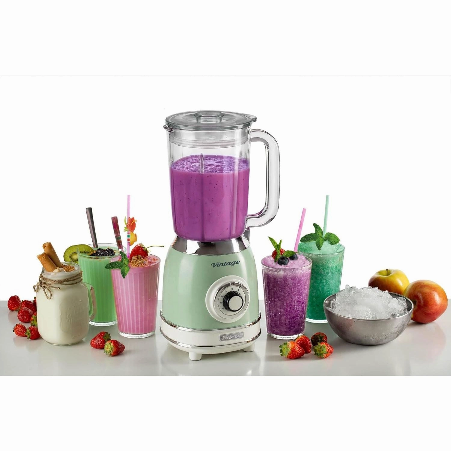 Ariete Vintage 58304 Glass Jug Blender  1000W, 1.5L Capacity, Green