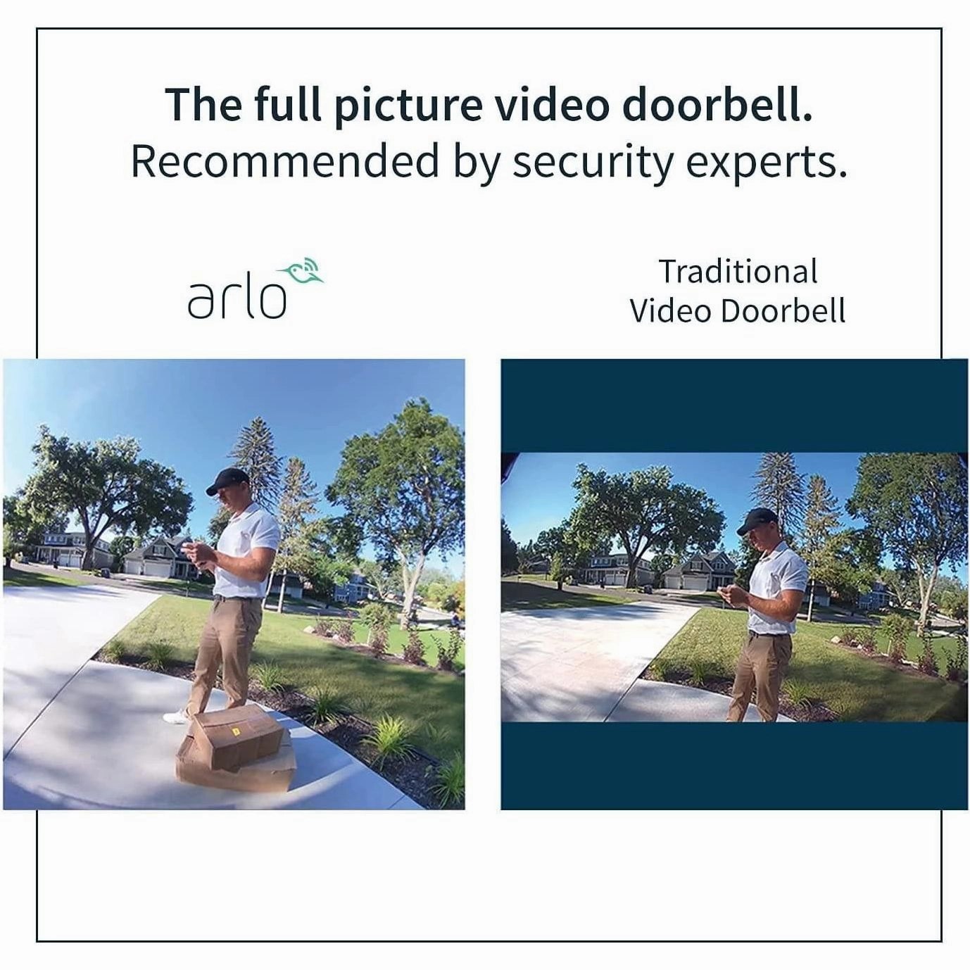 Arlo Essential Wireless Video Doorbell Camera, 1080p HD Security camera, WiFi, 2 Way Audio, Motion Detection, Built-in Siren, Night Vision, 90-Day Free Trial of Arlo Secure Plan, White