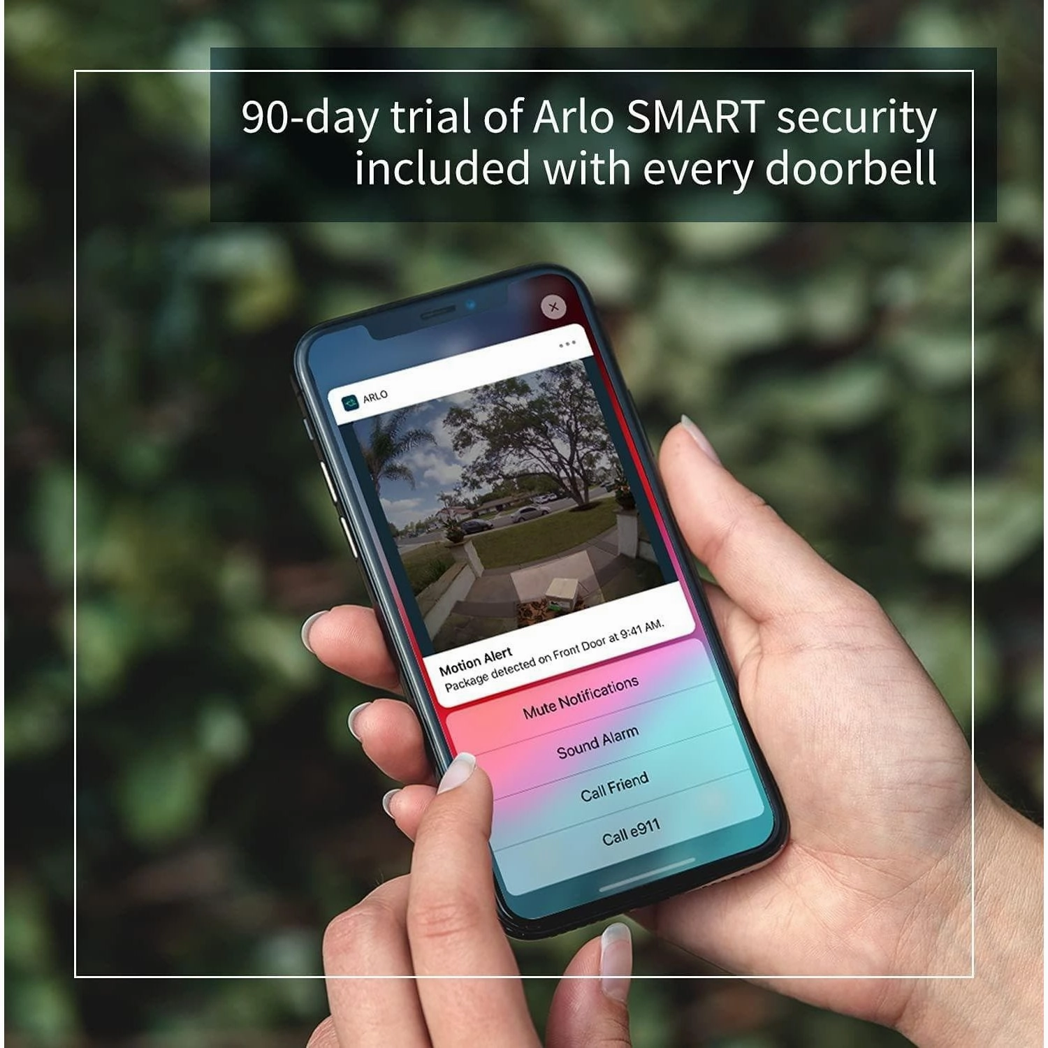 Arlo Essential Wireless Video Doorbell Camera, 1080p HD Security camera, WiFi, 2 Way Audio, Motion Detection, Built-in Siren, Night Vision, 90-Day Free Trial of Arlo Secure Plan, White