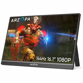 ARZOPA 16.1" FHD 144Hz IPS Portable Monitor - HDMI/USB-C - Eye Protection for Laptop, PC, Mac, PS3/4/5, Xbox retro game consoles, buy sega console, retro gaming accessories