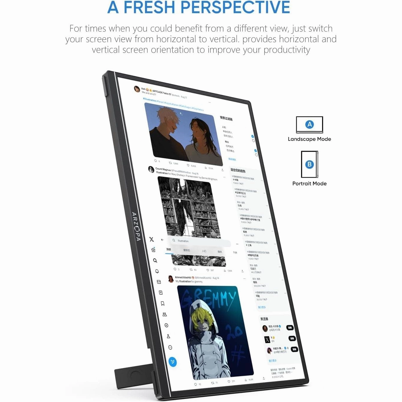 Arzopa Z1RC 16.0" 2K FHD Portable Monitor