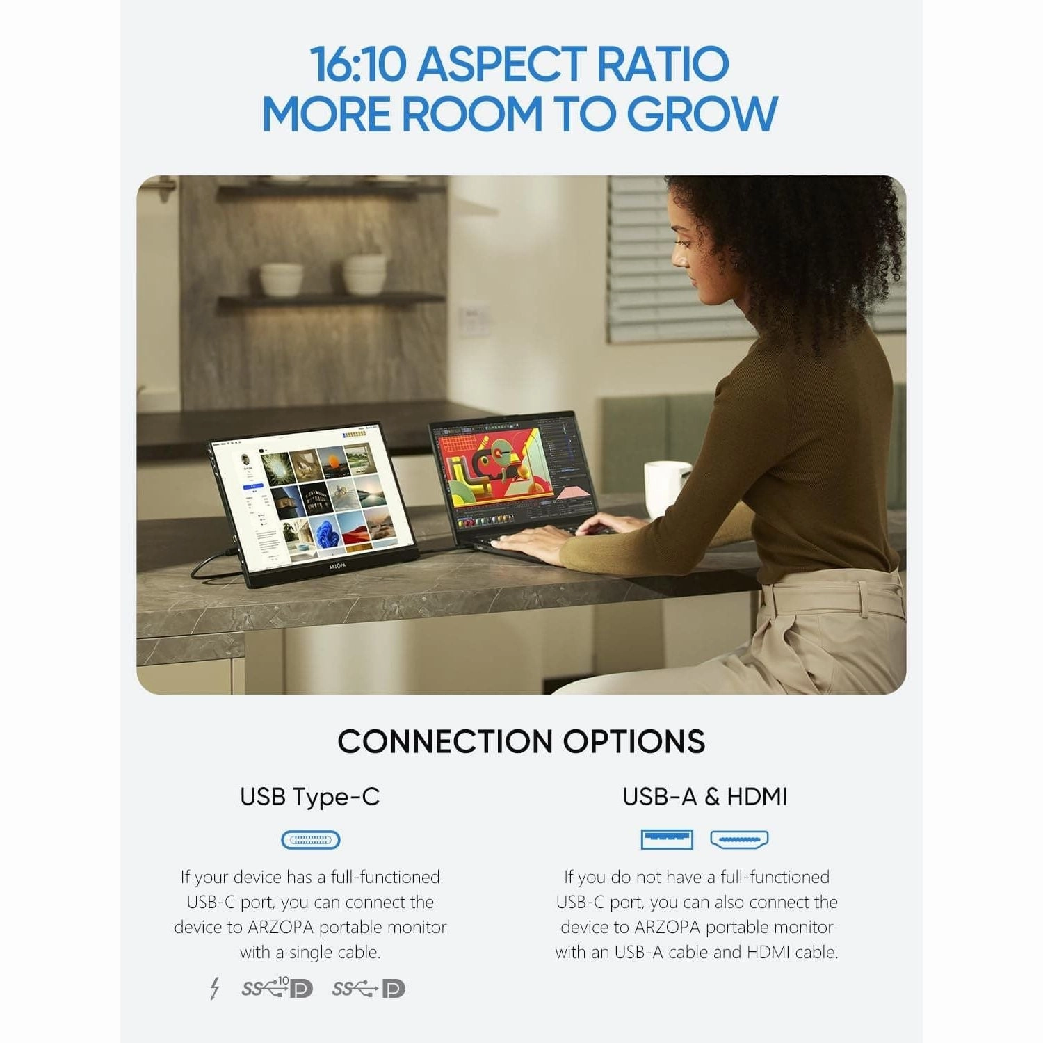 Arzopa Z1RC 16.0" 2K FHD Portable Monitor