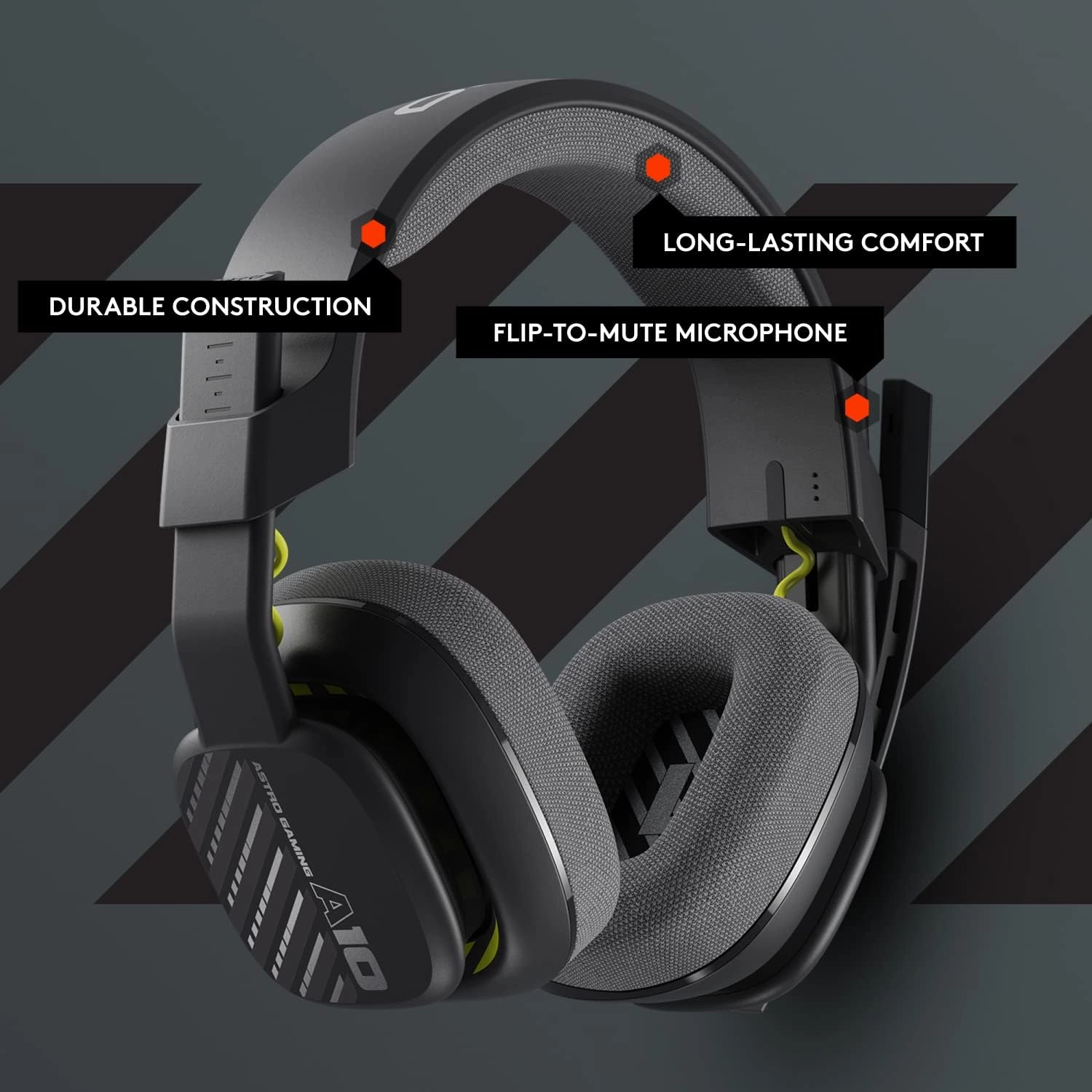 ASTRO A10 Gen 2 Wired Gaming Headset - Over-Ear, Lightweight, Flip-to-Mute Mic, 32mm Drivers, Compatible with PS5, PS4, Nintendo Switch, PC - Black