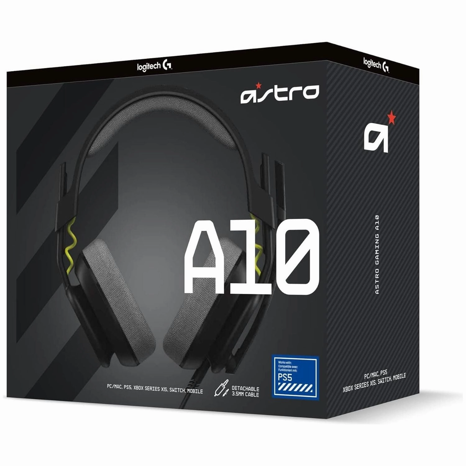 ASTRO A10 Gen 2 Wired Gaming Headset, Over-Ear with Flip-to-Mute Mic, 32mm Drivers, Compatible with PlayStation & PC - Black