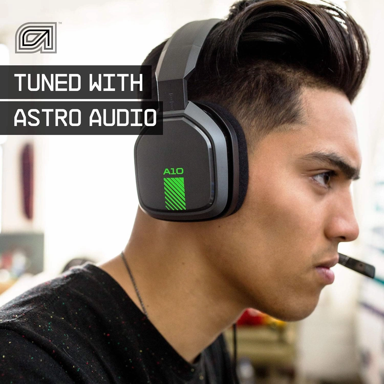 ASTRO Gaming A10 Wired Gaming Headphones with Microphone, Light and Resistant, ASTRO Audio, Dolby ATMOS, 3.5 mm Jack, for PC / MAC, XBOX ONE, PS4, MOBILE - Black / Green
