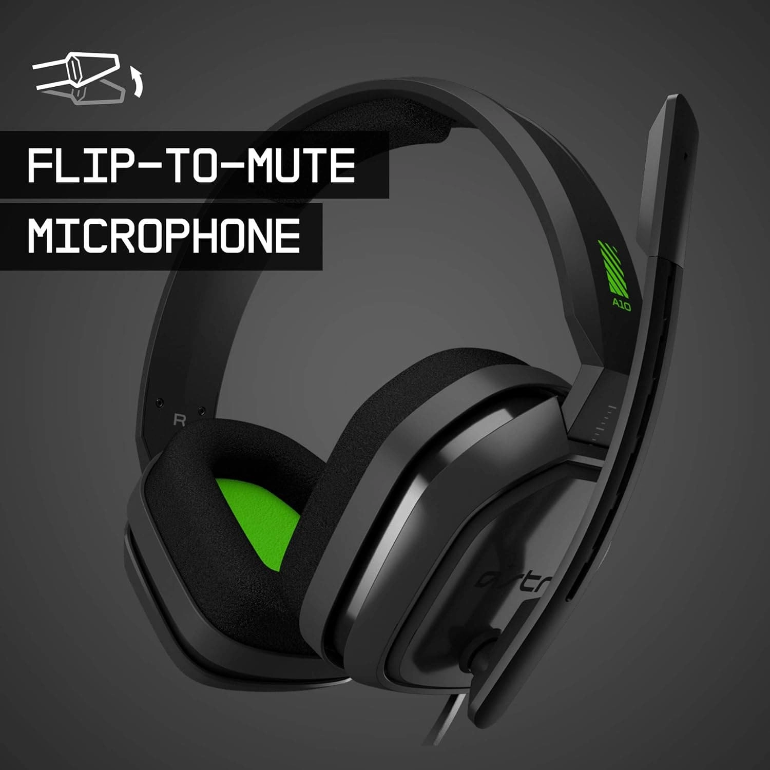 ASTRO Gaming A10 Wired Gaming Headphones with Microphone, Light and Resistant, ASTRO Audio, Dolby ATMOS, 3.5 mm Jack, for PC / MAC, XBOX ONE, PS4, MOBILE - Black / Green