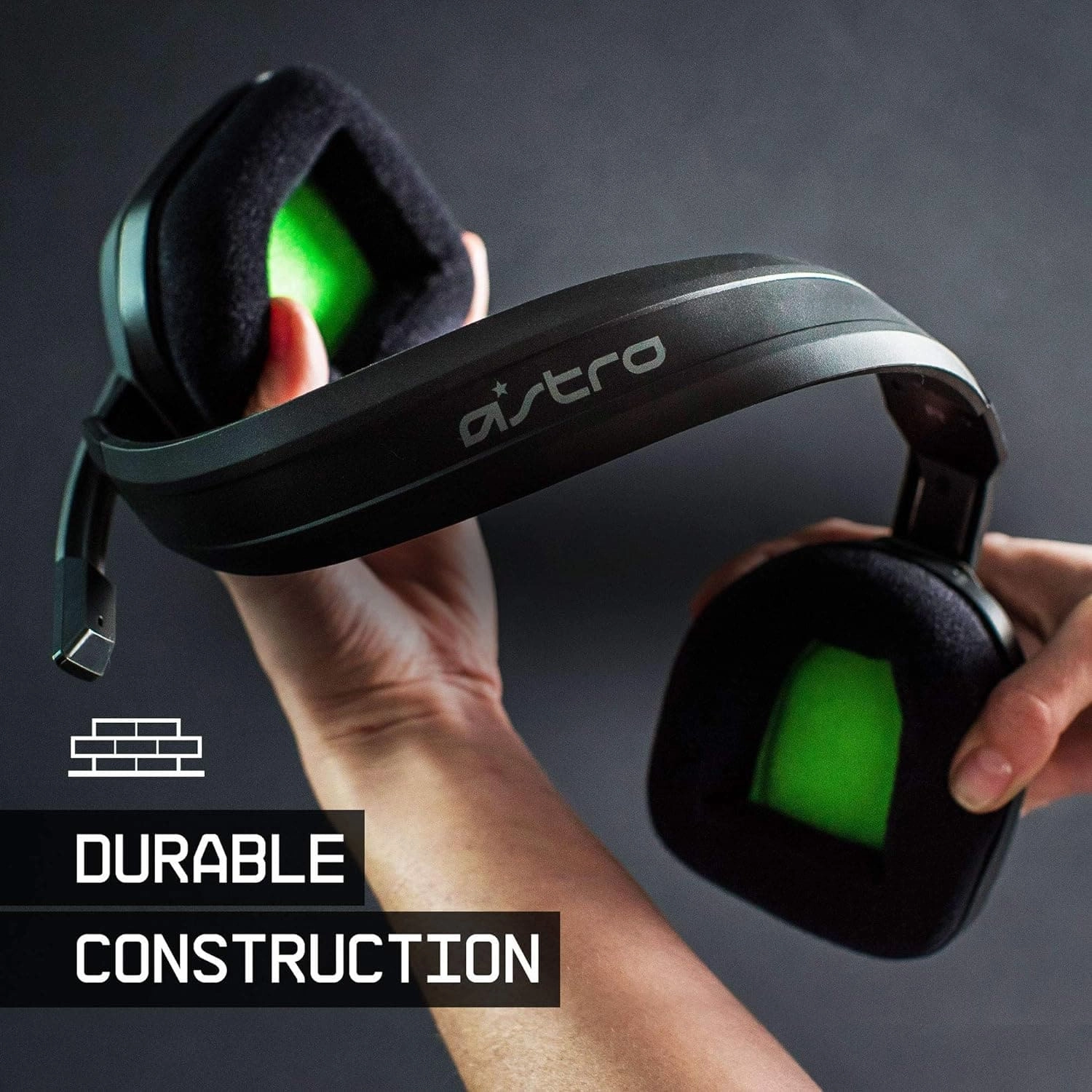 ASTRO Gaming A10 Wired Gaming Headphones with Microphone, Light and Resistant, ASTRO Audio, Dolby ATMOS, 3.5 mm Jack, for PC / MAC, XBOX ONE, PS4, MOBILE - Black / Green