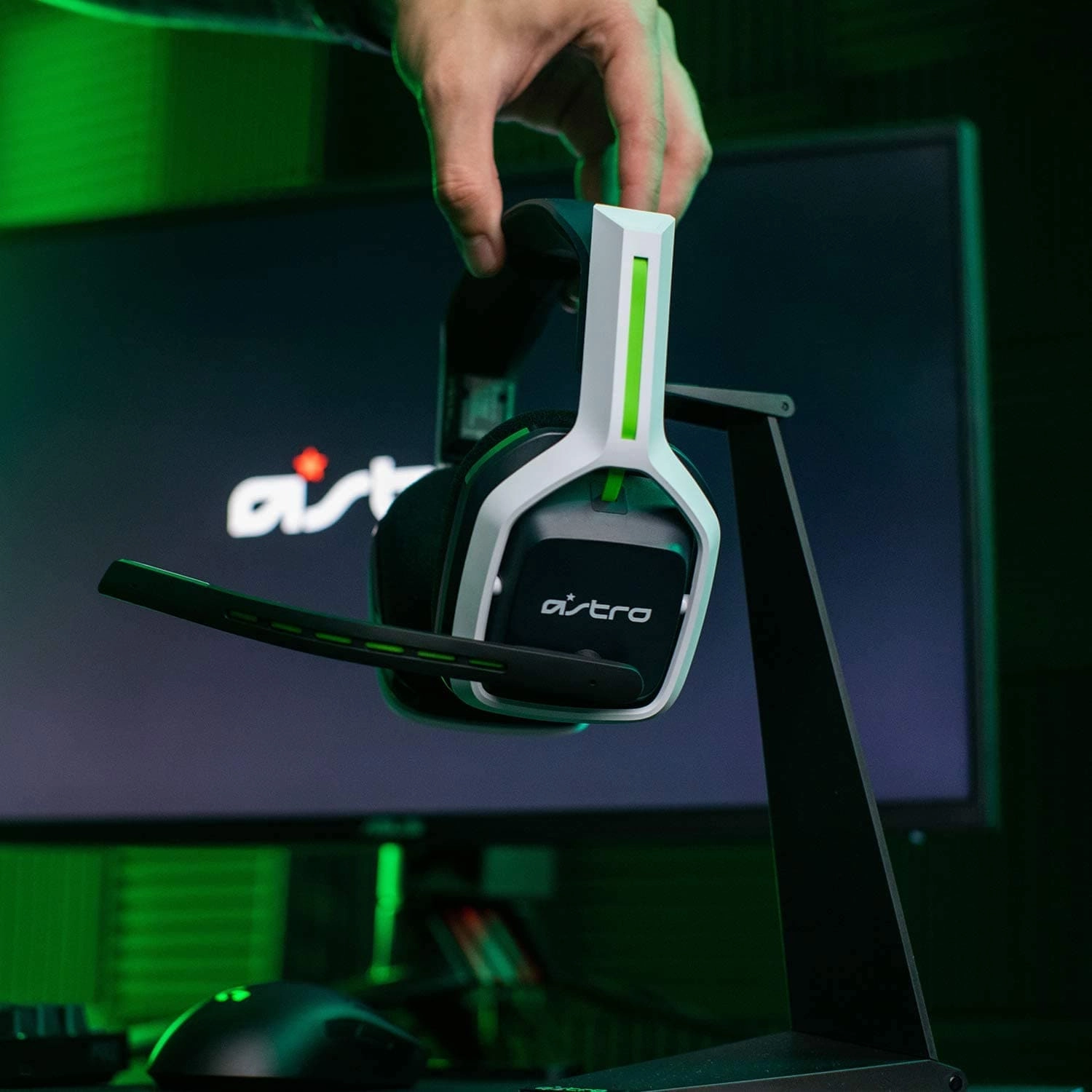 ASTRO Gaming A20 Wireless Headset Gen 2, Lightweight and Damage Resistant, Flip-to-mute microphone,  15 Hour battery life, 15m range, for PlayStation 5, PS4, PC, Mac - White/Green