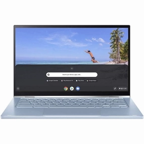 ASUS C433, 14 Inch Touchscreen ChromeBook Flip, Intel M3 Processor, 64 GB eMMC, 4 GB RAM, Chrome OS, Silver/Blue computer accessories, buy computer parts, usb c hub for laptop