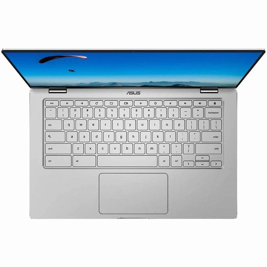 ASUS C434 Full HD 14" Touchscreen ChromeBook - Intel M3-8100Y Processor, 128 GB eMMC, 4 GB RAM, 360 Degree Full HD Rotatable NanoEdge - Silver