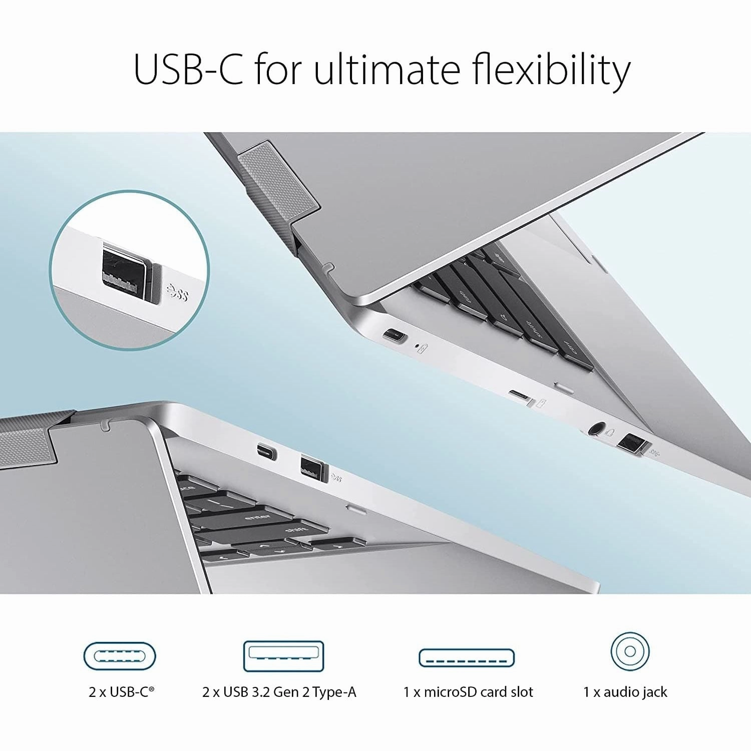 Asus Chromebook CX1400CN Intel N3350/BGA 4GB RAM, 64GB Storage eMMC, Chrome OS - Transparent Silver