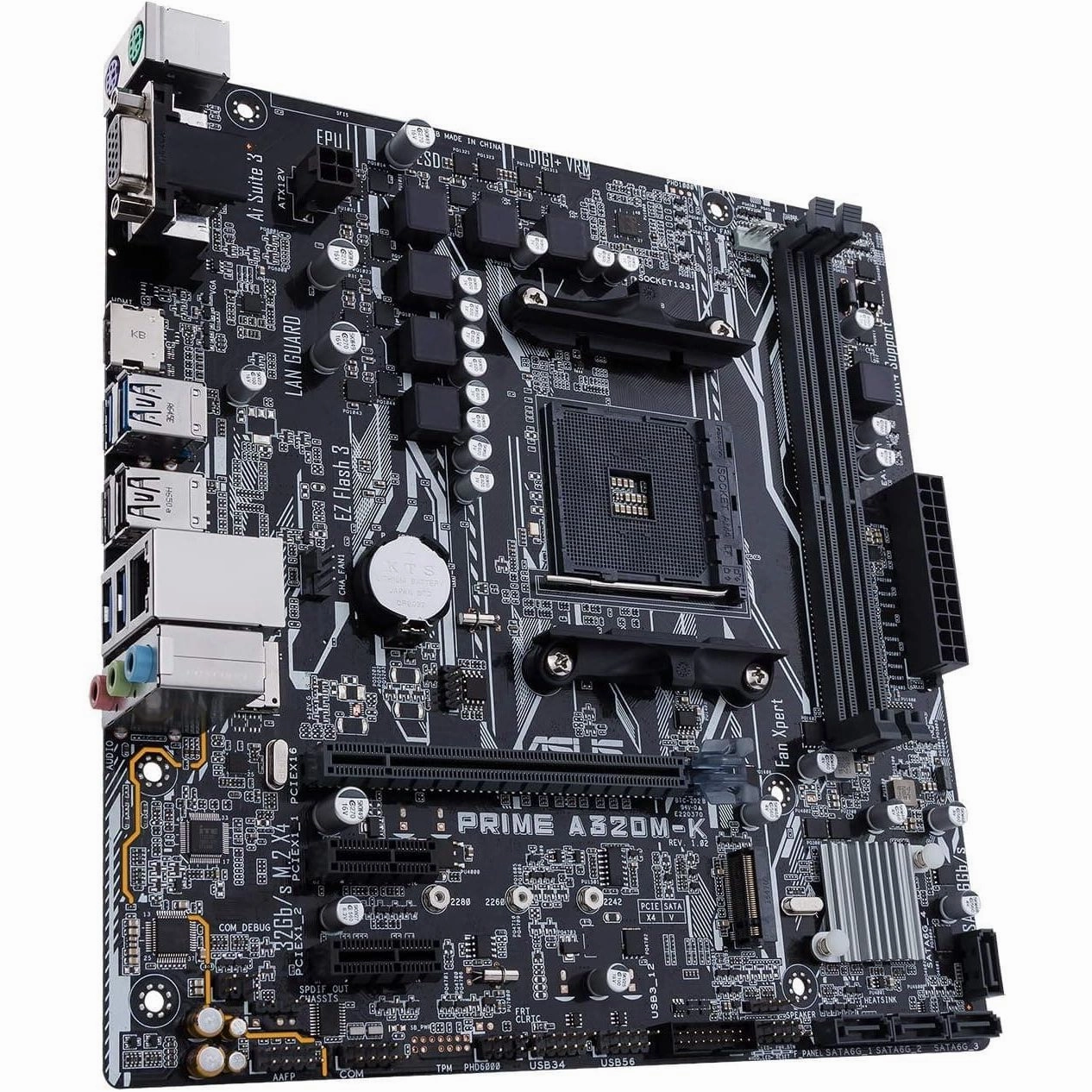 Asus Prime A320M-K AM4 motherboard socket (uATX, AMD A320, Ryzen, 2x DDR4 memory, USB 3.0, M.2 interface)