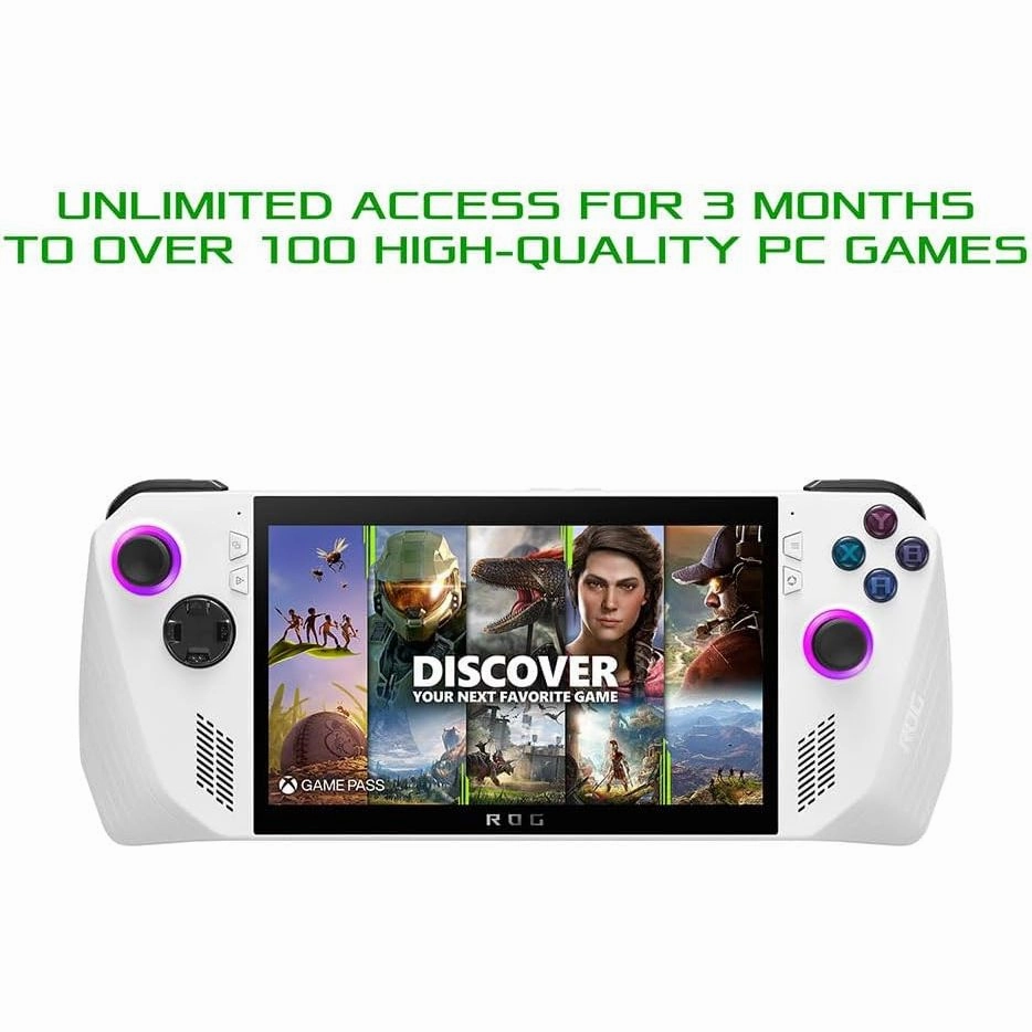 ASUS ROG Ally Handheld Gaming Console - 7" Full HD 120Hz Touchscreen, AMD Ryzen Z1 Extreme, 16GB RAM, 512GB PCIe SSD, AMD Radeon Graphics, Windows 11 - White