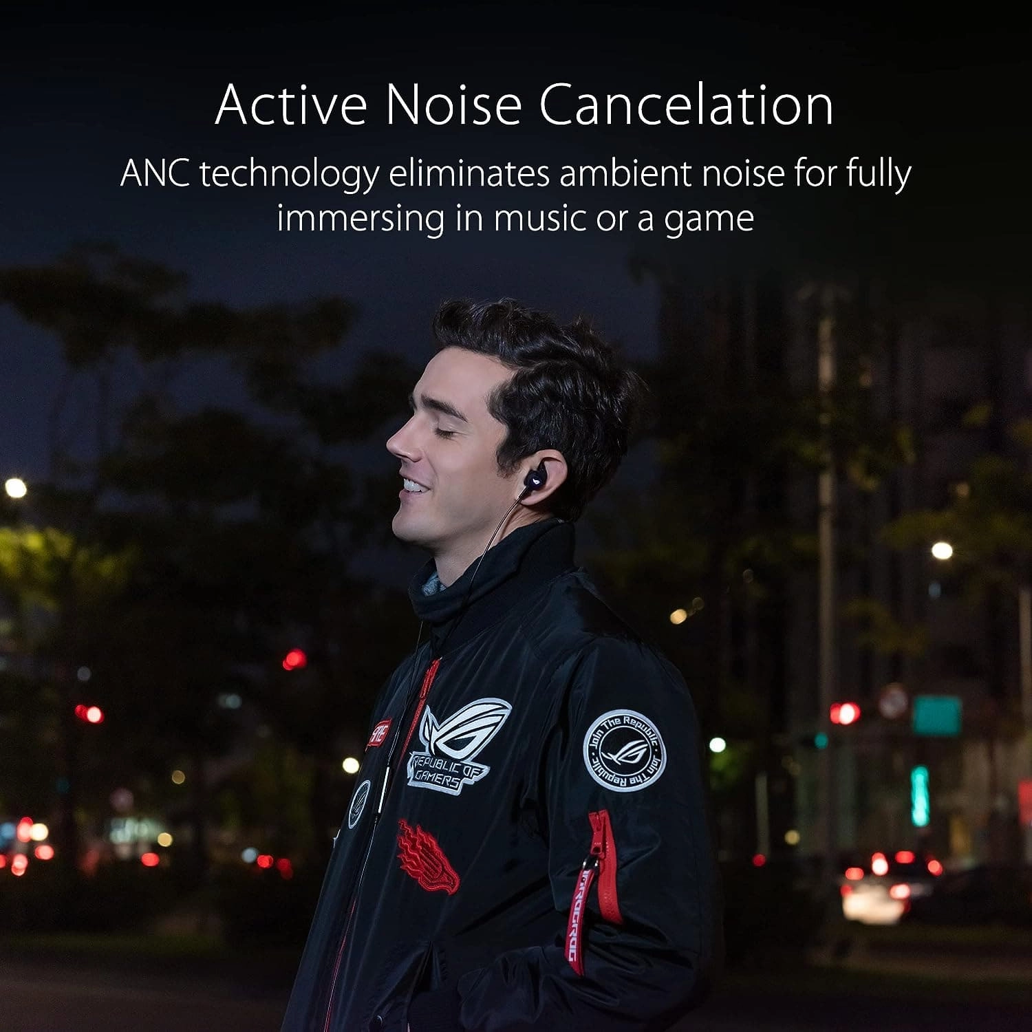 ASUS ROG Cetra II in-Ear Gaming Headphones | Earbuds, Microphone, ANC, USB-C, Aura Sync RGB Lighting, Bundled Travel Case, Silicon Tips, Compatible with Laptop, Switch, ROG Phone and Smart Devices