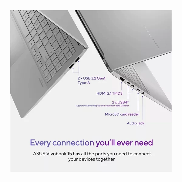 ASUS Vivobook S 15" Laptop - Snapdragon X Elite, 1TB SSD, Silver