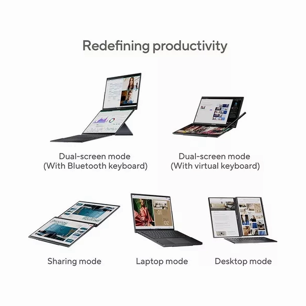 ASUS Zenbook Duo 14" 2-in-1 Laptop - Intel Core Ultra 7, 1TB SSD, Grey (No Retail Packaging)